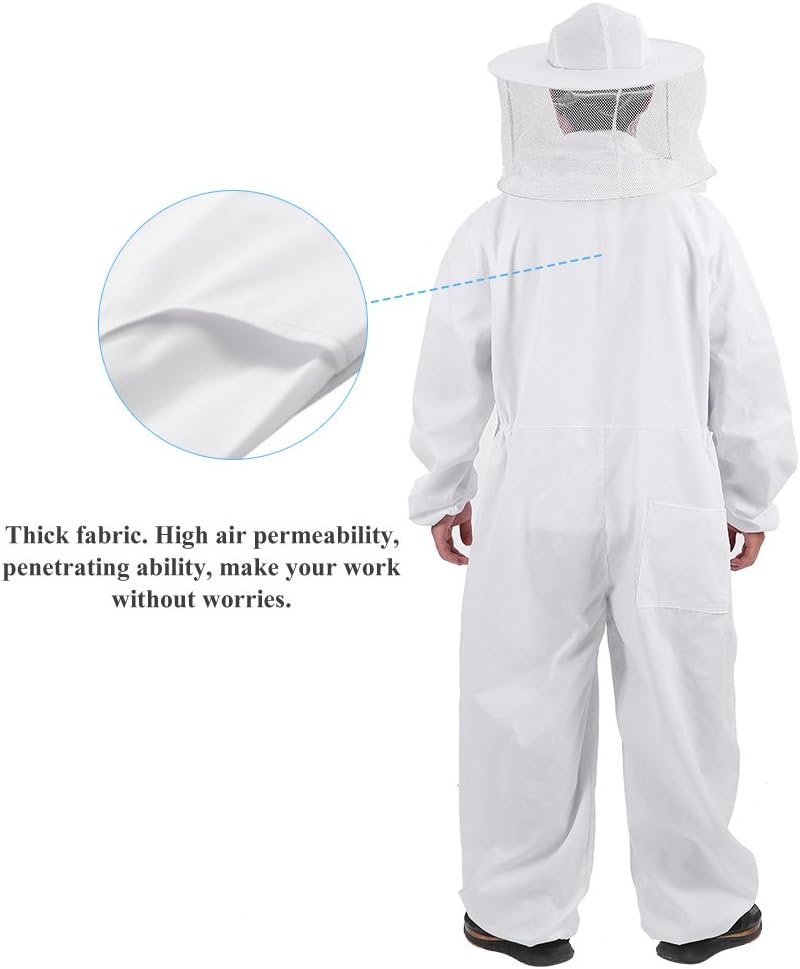 Bee Suit, Beekeeper Suit Hat, Bee Keeping Full Body, Professional Beekeeping Protective Equipment, with Veil and Pants Total Protection for Backy Ard Beginner(L) image number 2
