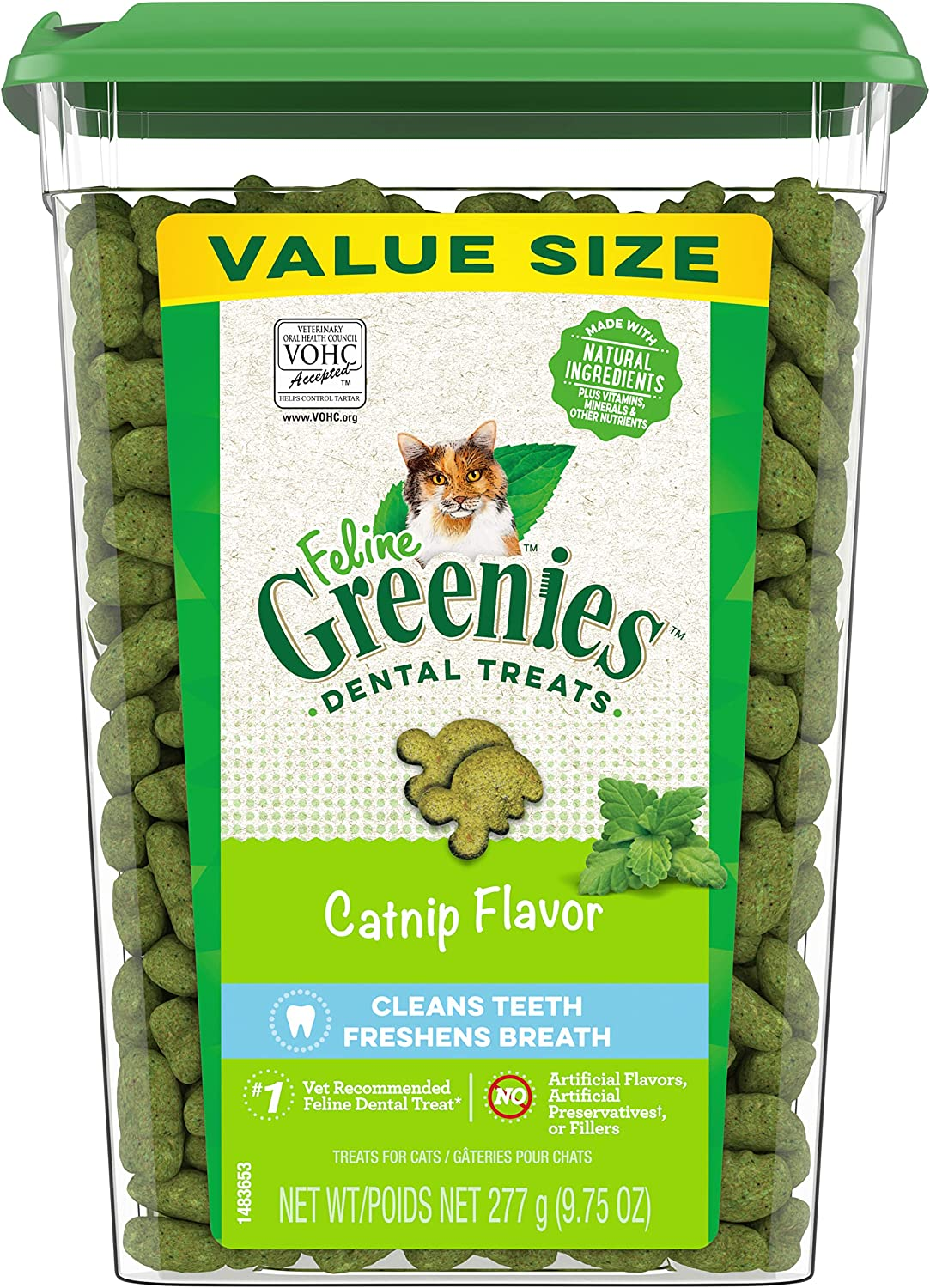 Greenies Feline Dental Catnip Flavor Cat Treats, 277 G image number 2