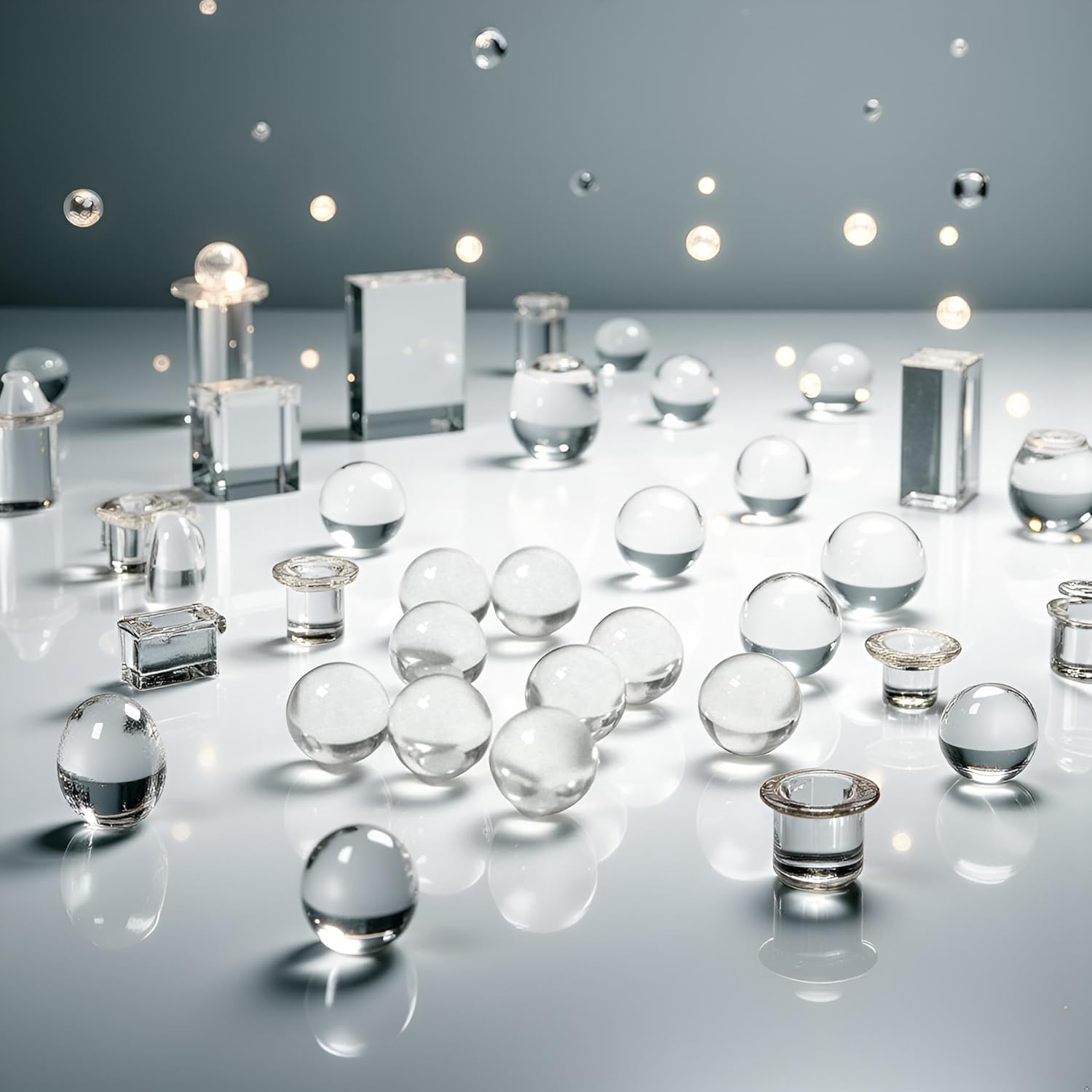 20 Pcs 10Mm Clear Glass Marbles Solid Marble Beads Marbles Games Bouncing Ball Pinball Machine for Vase Fish Tank Filler Home Decor, Dice and Marble Games, Sports and Outdoor Play image number 2