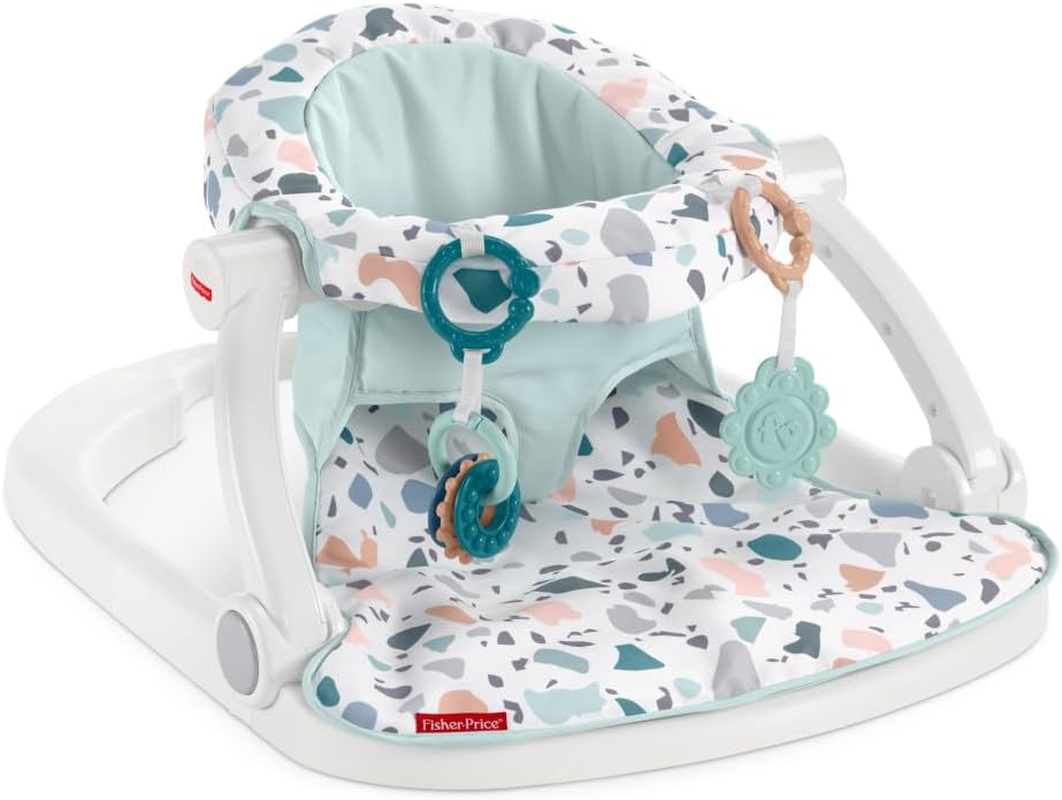 Fisher-Price Portable Baby Chair Sit-Me-Up Floor Seat with Removable Newborn Activity Toys & Pacific Pebble Machine Washable Pad image number 4