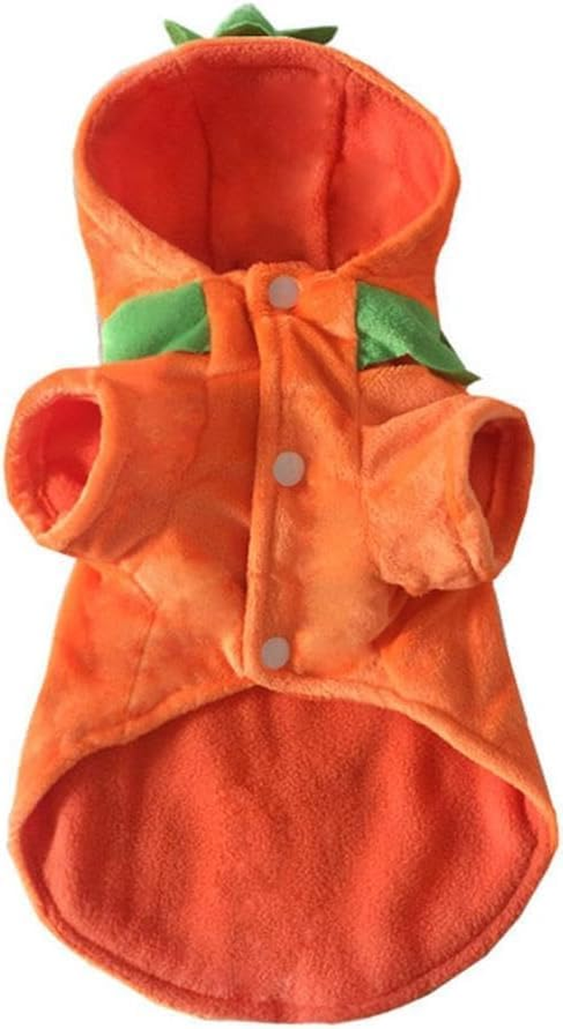 Pet Halloween Pumpkin Costume,Dog Cat Cosplay Outfits Clothes Fleece Hoodie Sweater Coat Halloween Costumes image number 4