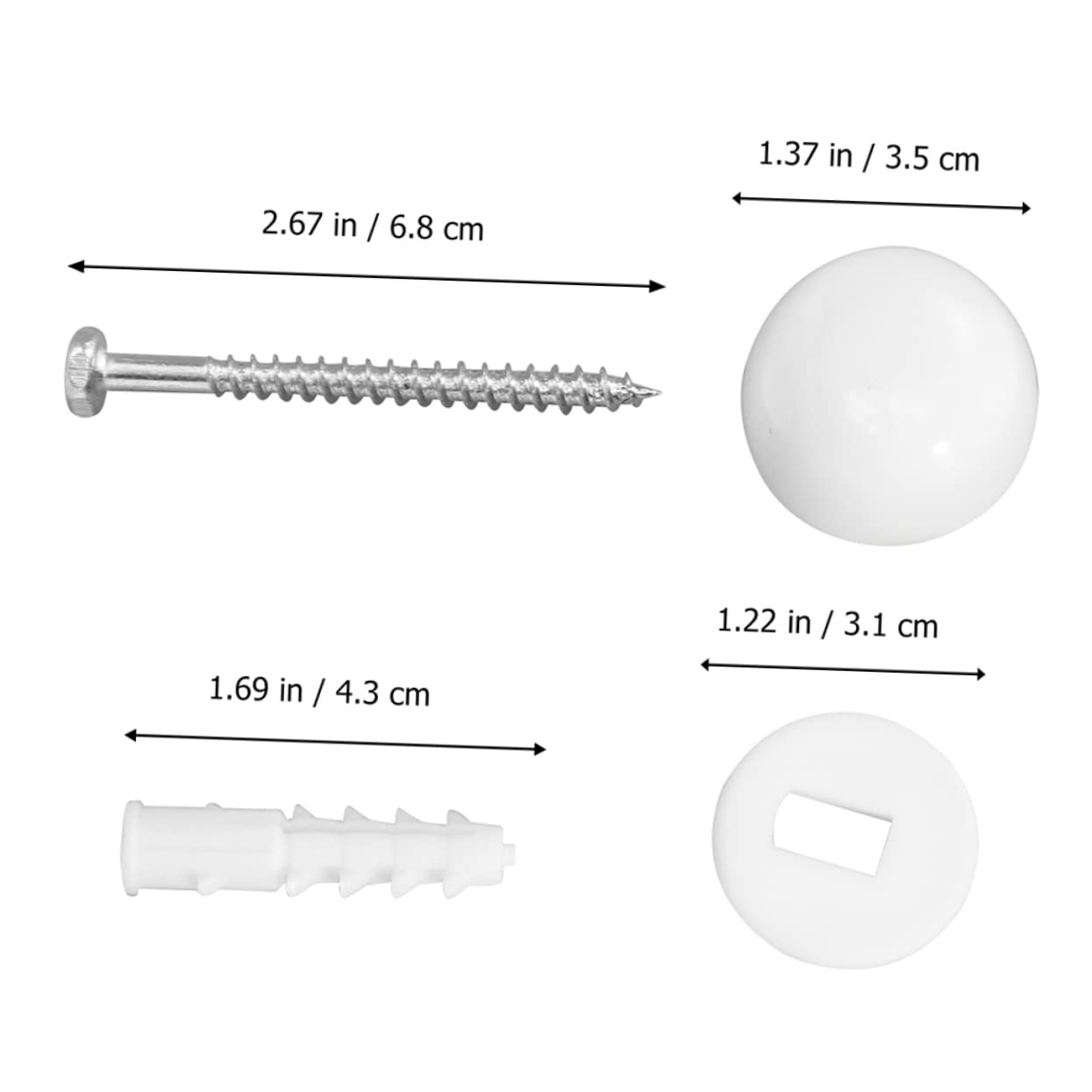 Operitacx 2Sets Bolt Cap Covers for Toilet Decorative Nuts Screws Toilet Installation Screw Covers image number 3