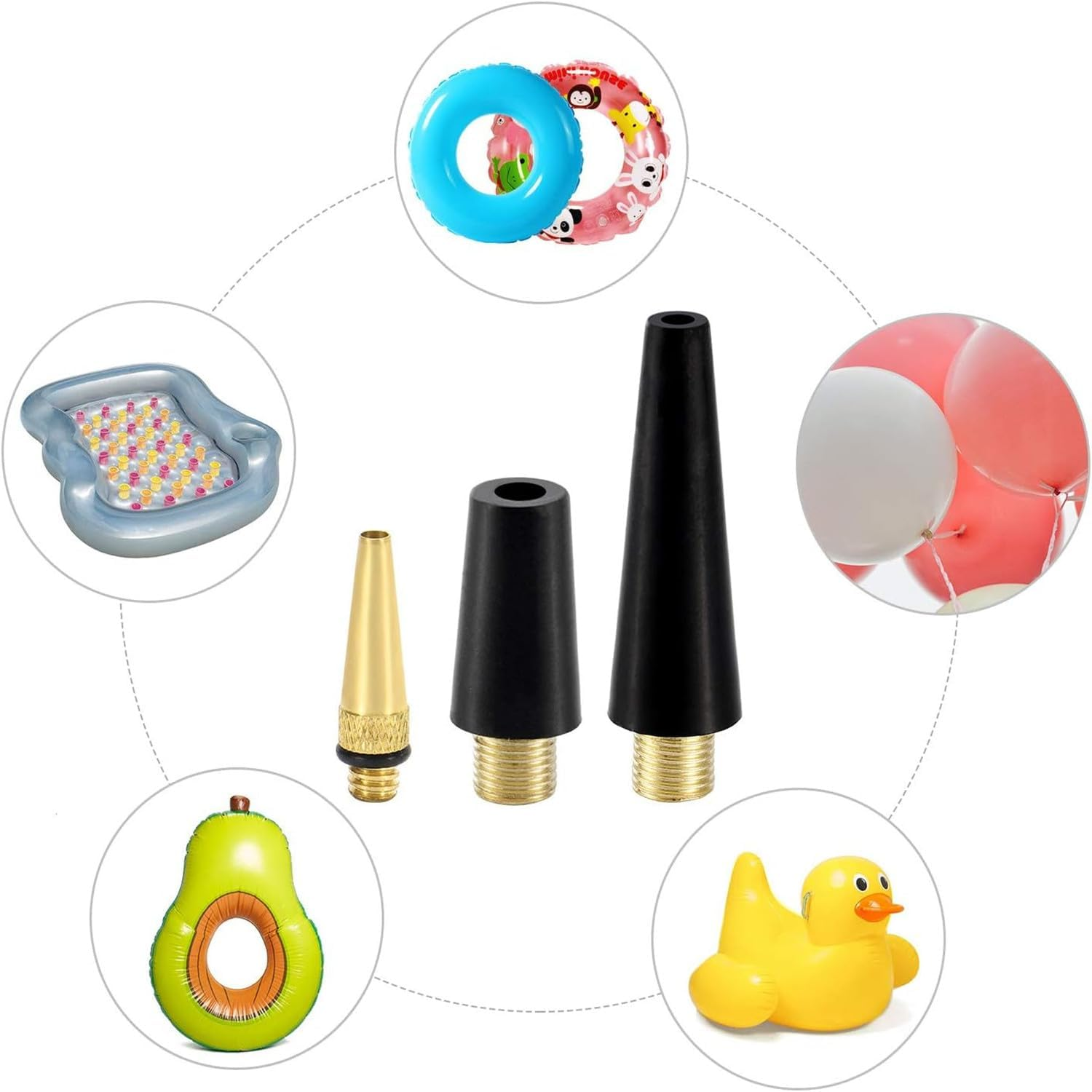 16 PCS Bicycle Presta Schrader Valve Adaptor, Brass Bike Pump Adapters, Ball Pump Needle, Balloon Inflatable Toys Nozzle Inflator Adapter, Air Pump Accessories for Standard Pump or Air Compressor image number 1