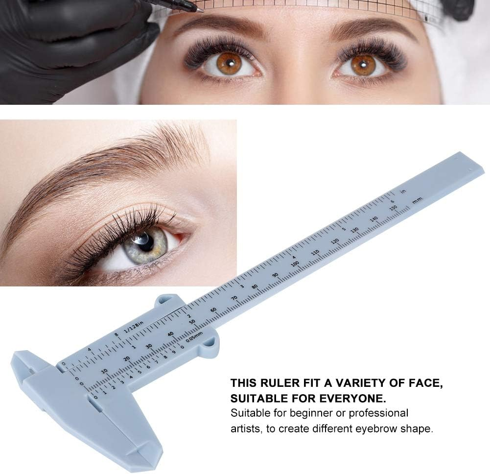 Plastic Eyebrow Tattoo Ruler, Eyebrow Vernier Caliper, for Salon Tattoo Supplies Tattoo Accessories Home image number 2