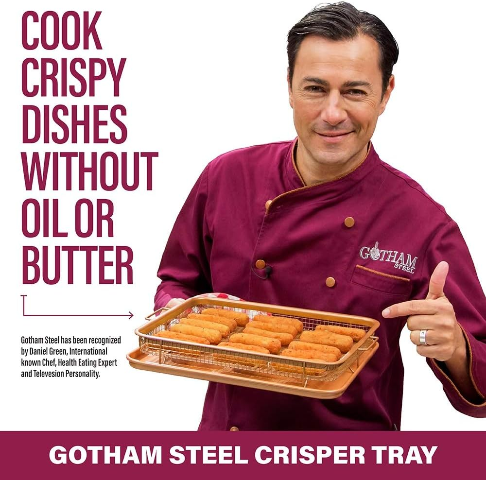 Gotham Steel Nonstick Copper Crisper Tray - AIR FRY in YOUR OVEN - as Seen on TV by Daniel Green image number 6