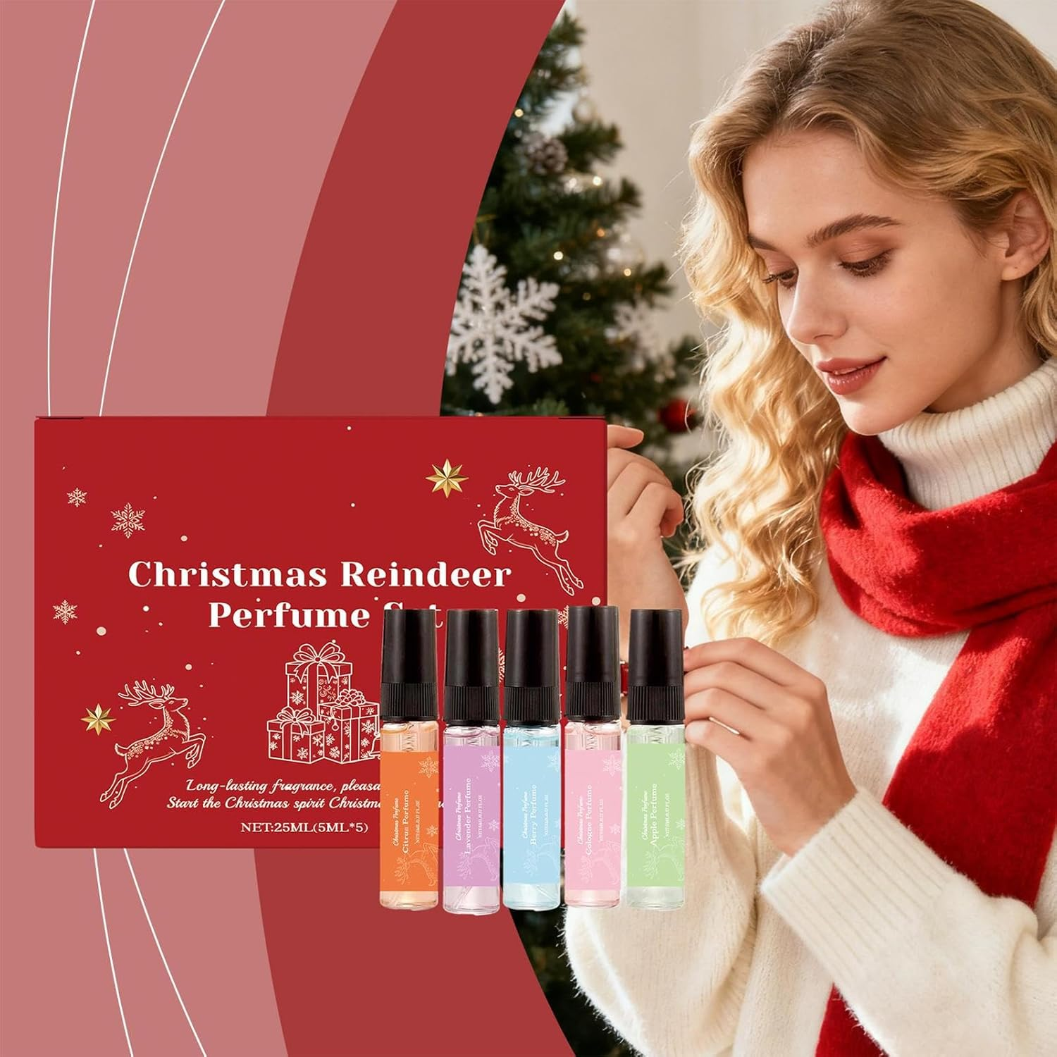 Sample, Festive Deer, Atomized Liquid Formulation, Skin Hair Moisture, Five Unit Glass Container, Everyday Bathroom Shower Routine, Warm Sun Side