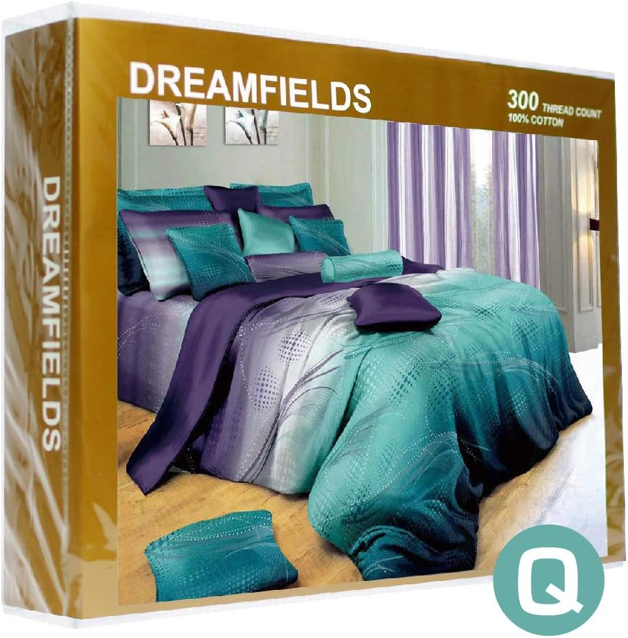 100% Cotton Rhythm Quilt/Doona/Duvet Cover Set (Queen) image number 1