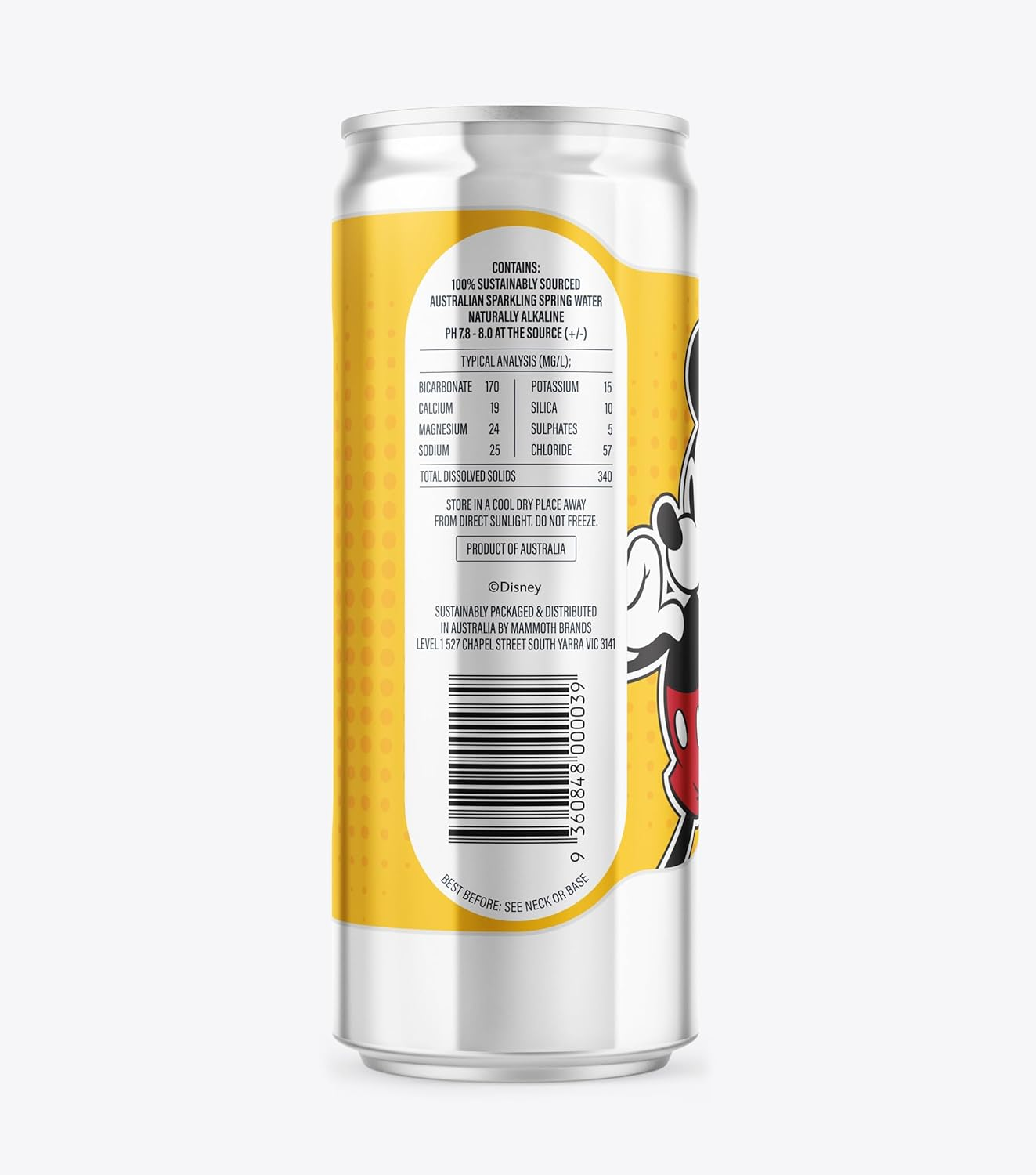 Rippl Disney Mickey & Minnie Canned Sparkling Mineral Water, 330 Ml, 24 Pack image number 2