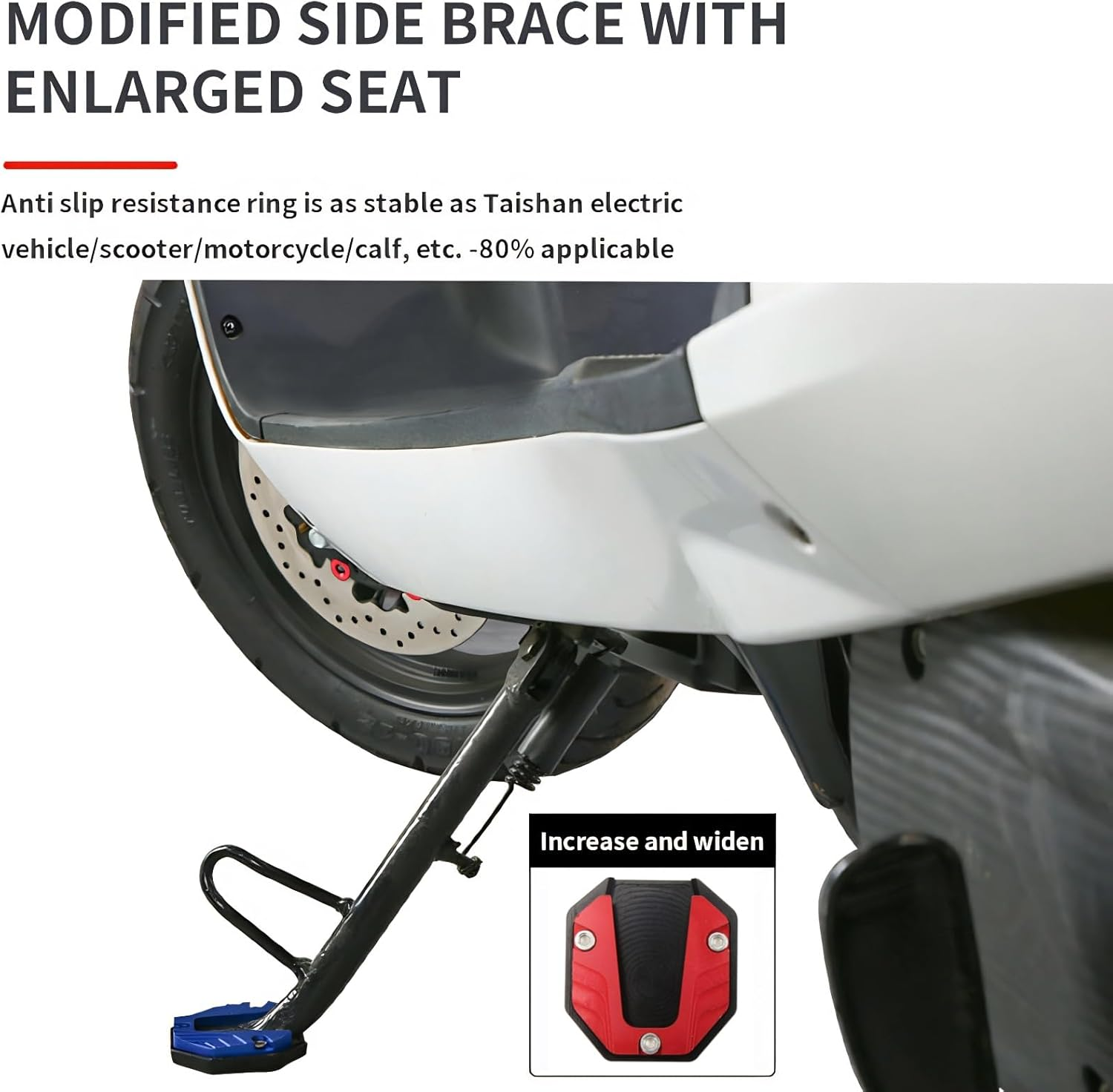 Motorcycle Kickstand Extension Pad Support Plate Motorcycle Kickstand Pad High Strength Sturdy Extender Motorbike Side Stand Shoe for Outdoor Surface Red Foot Controls image number 1