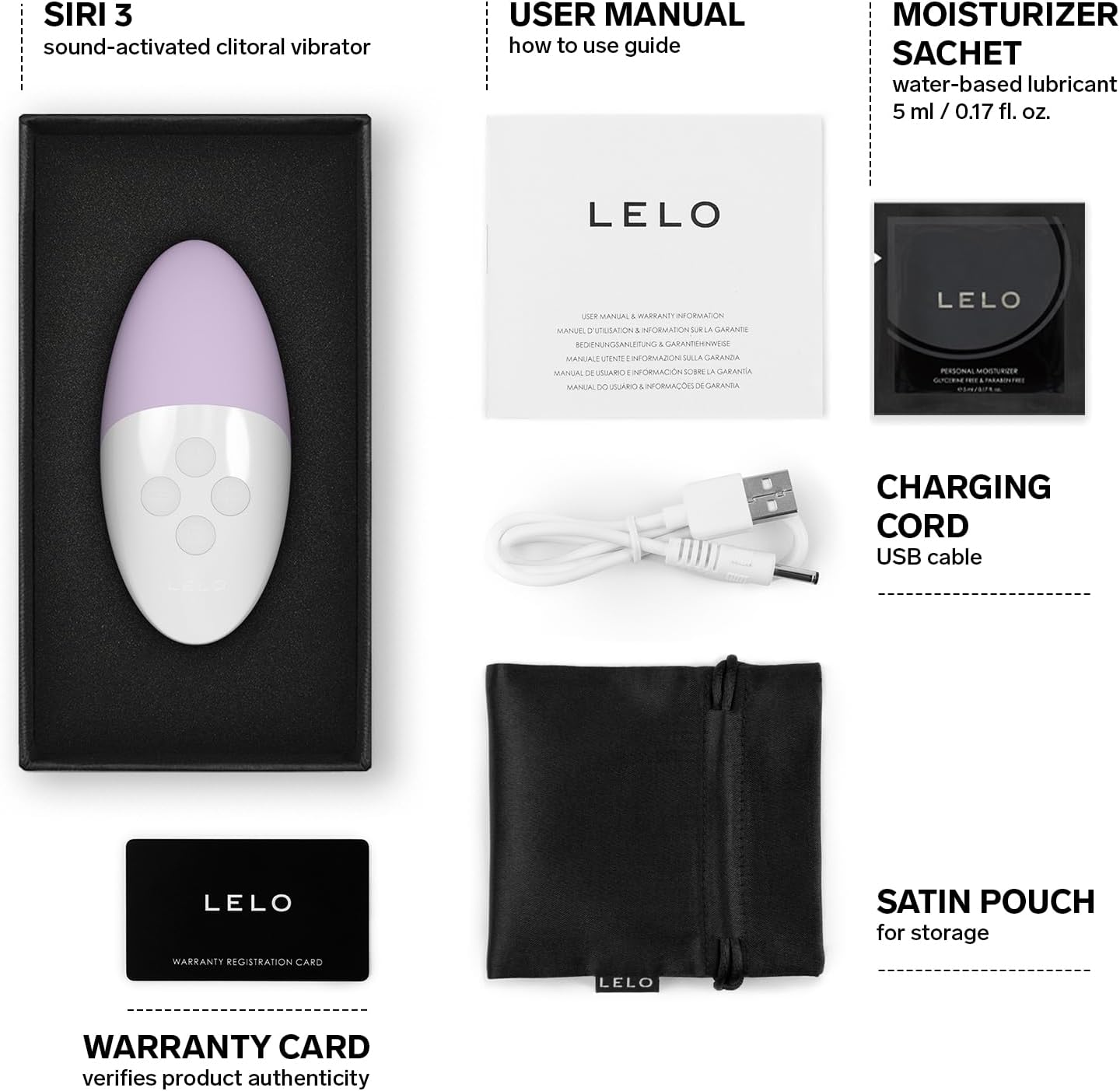 LELO SIRI 3 Sound Activated Small Personal Vibrator, Mini Massager with 8 Pleasure Settings, Small Clit Vibrator with Soundsense Technology, Waterproof Bullet Vibrator for Clit, Calm Lavender image number 2