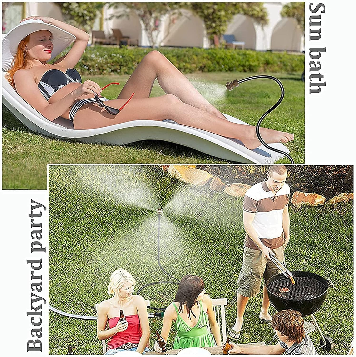 Misters for outside Patio, Outdoor Mist Sprinklers Hose Cooling System, Garden, Plants, Hummingbird, Pool, Birds, Greenhouse, Fan, Umbrella, Backyard, Personal/Portable Misting image number 3