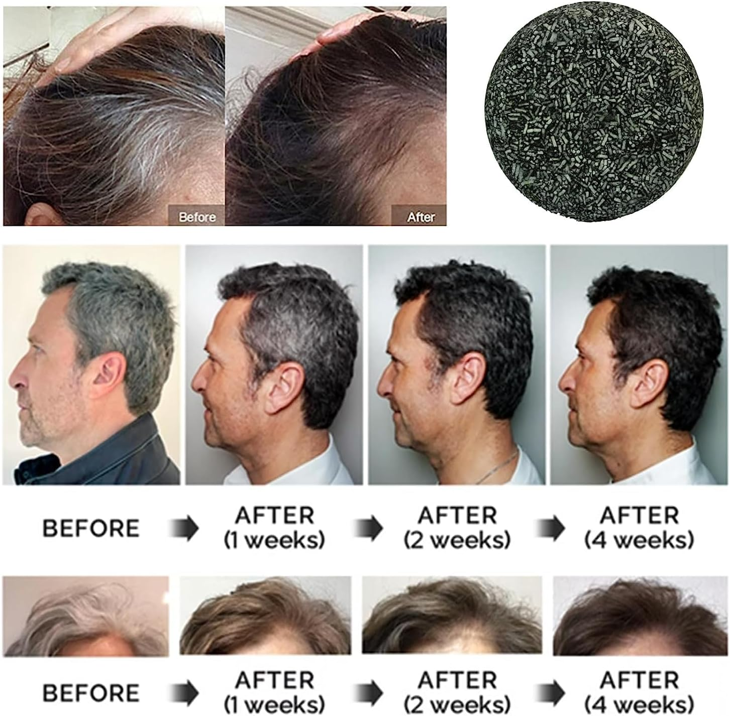 2Pcs Pure Hair Revitalization Bar,Pure Hair Darkening Shampoo Bar,Spartan - Gray Hair Reverse Bar,Hair Darkening Shampoo Bar,Reverse Grey Hair Bar Shampoo