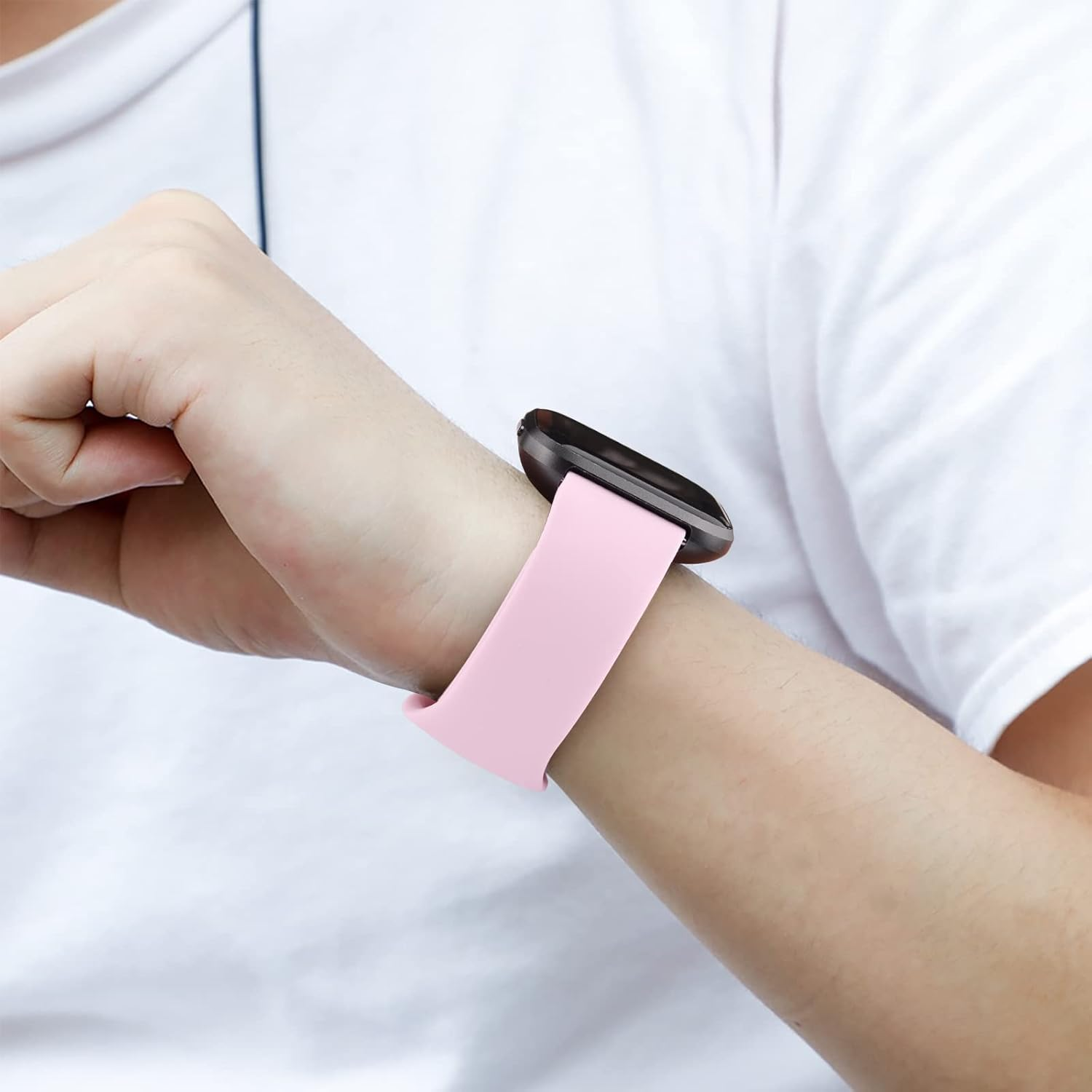 [4 Pack] Silicone Bands for Fitbit Versa 2 Bands, Fitbit Versa Band,Versa Lite/Se Band, Soft Adjustable Sport Replacement Wristbands Women/Men for Fitbit Versa 2 / Fitbit Versa/Versa Lite/Versa SE image number 2