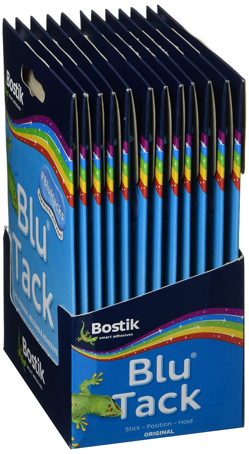 Bostik 24552 Blu-Tack Mastic Adhesive Non-Toxic Handy Pack Ref 801103 [Pack of 12], Blue