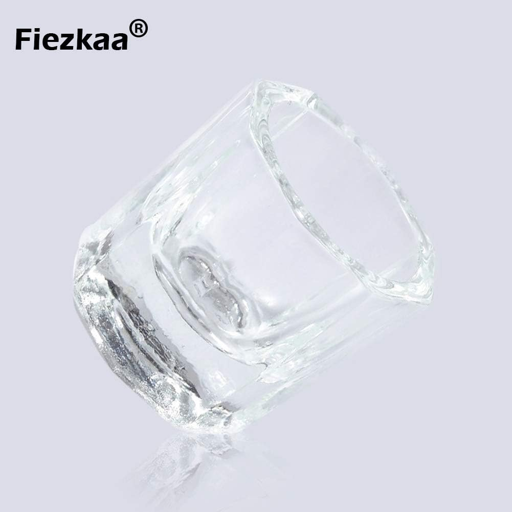 Fiezkaa 2Pcs Clear Nail Dappen Dish Glass Cup for Acetone and Nail Liquid, Small Dampen Dish for Acrylic Nails, Monomer, Powder, Polish Remover - Dapping Dish for Nail Tech, Art image number 4