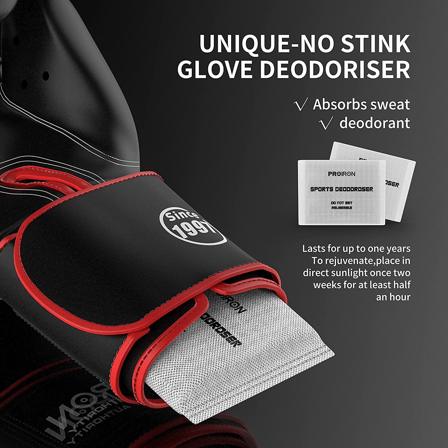 PROIRON Boxing Gloves MMA Punch Bag Training Mitts for Muay Thai, Sparring, Kickboxing, Fighting, Martial Arts, Workout Gloves 8Oz, 10Oz, 12Oz, 14Oz with Free Deodoriser image number 6