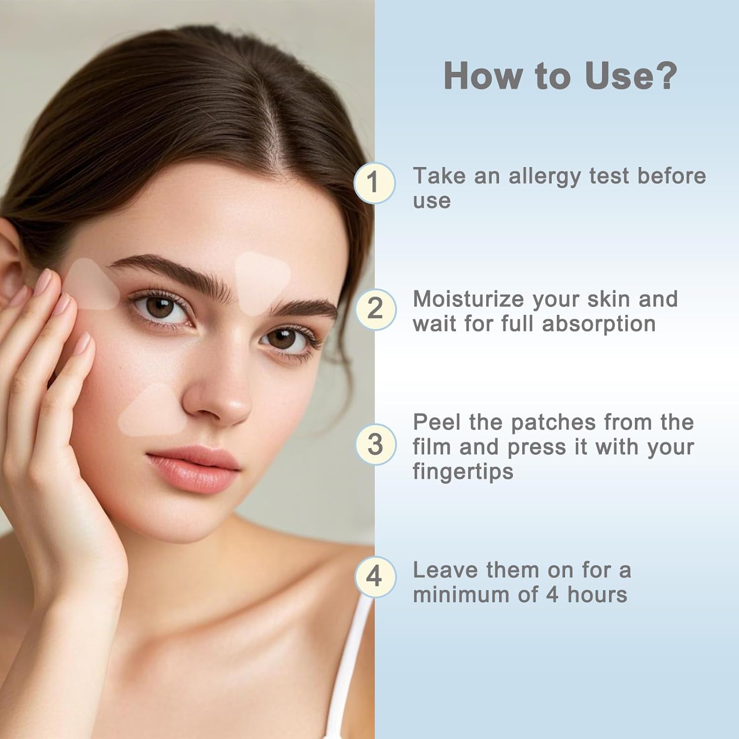 Wrinkle Patches - 144 PCS Forehead Wrinkle Patches, Face Tape for Smoothing 11'S, Eye, Mouth, Fine Lines - Forehead & between Eyes Overnight Use (Clear) image number 2