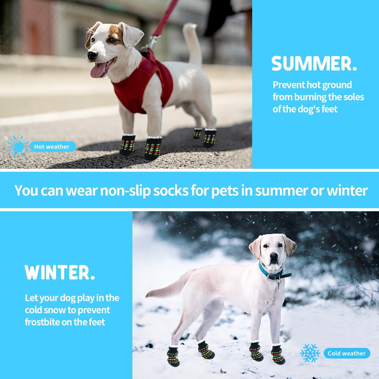 3 Pairs of Dog Socks Non-Slip Socks for Dogs Socks Dog Pack of 12 (S+M+L) Paw Protection Dog Shoes Indoor Stopper Socks Cats Non-Slip Socks Pet Paw Protection, Black image number 2