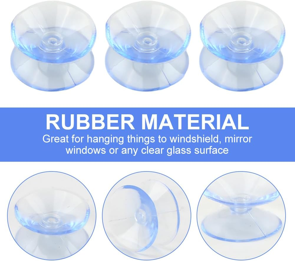 10Pcs Double Sided Suction Cups,Non-Slip Silicone Suction Cups for Glass Table Top,Clear Glass Table Suctions Pads for Tabletop,Windshield,Mirror,Window(Size:20Mm/0.78Inch) image number 5