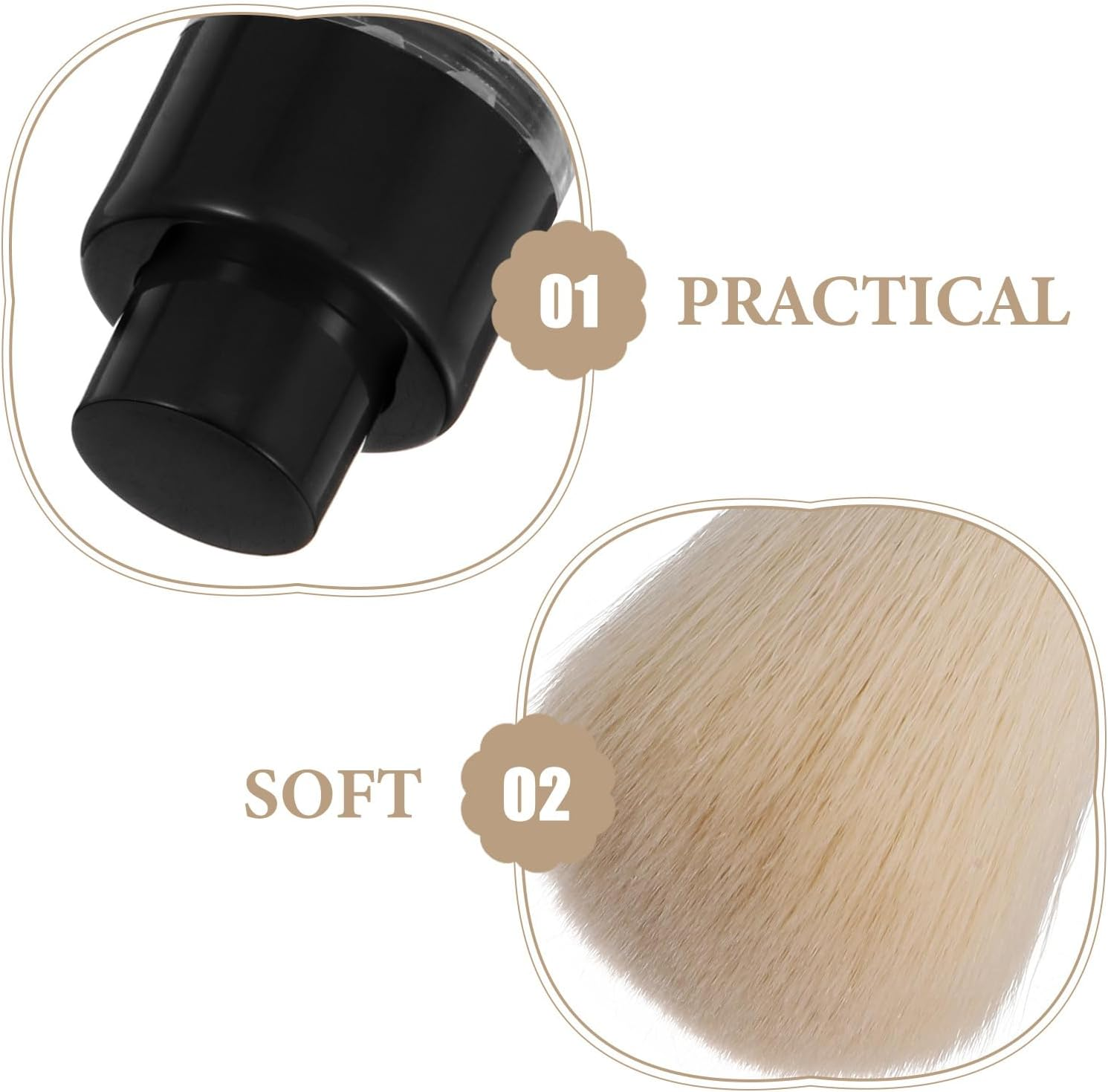 DECHOUS 2Pcs Refillable Pressed Makeup Powder Brush Set with Soft Synthetic Fibers, Portable Loose Powder and Blush Brush for Travel and Daily Makeup Use image number 5