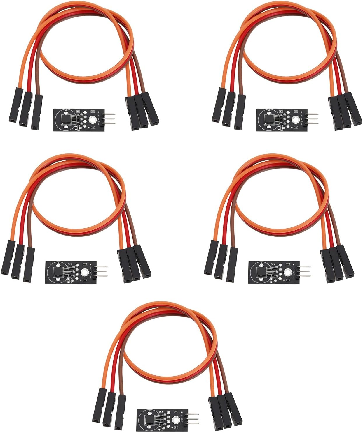 Emagtech 5Pcs DS18B20 Module Digital Temperature Sensor with Connecting Wire DC 5V Compatible with A/Rduino Compatible with Raspberry Pi Digital Module image number 2