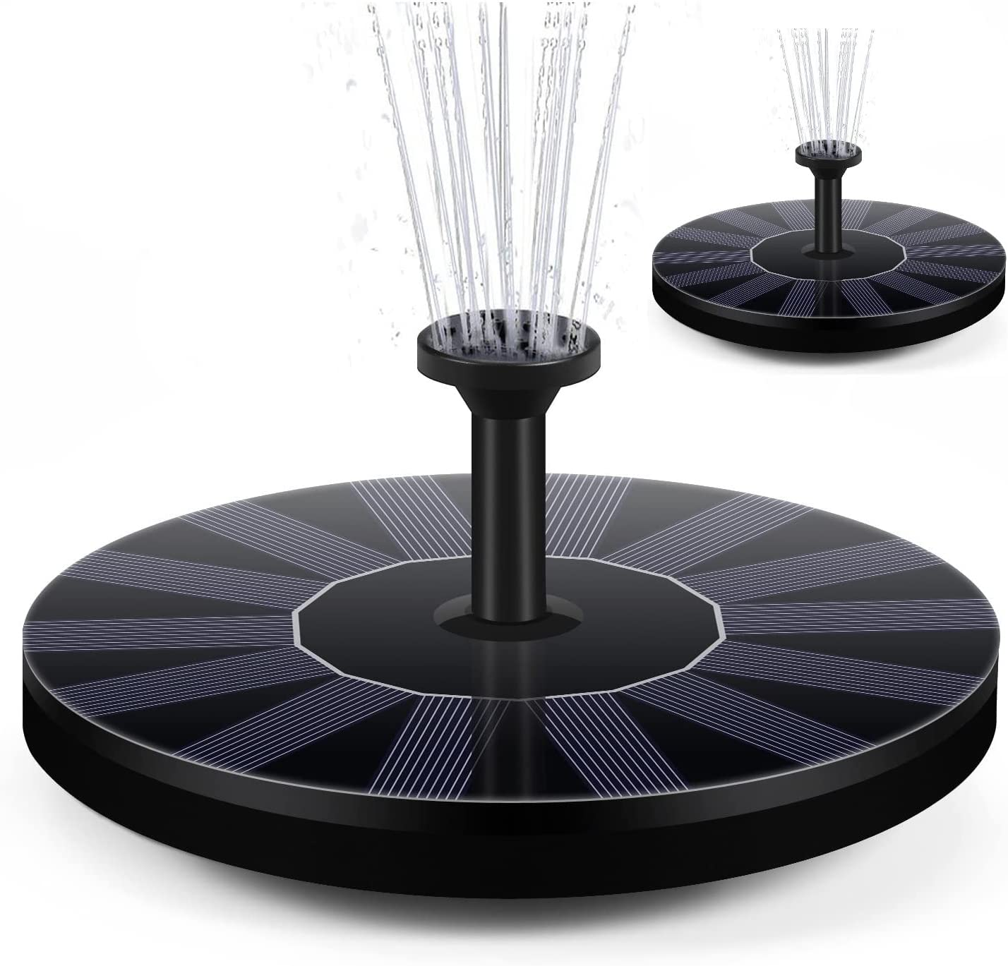 AUS Living Solar Fountain with 1.5W Pump (Set of 2), Free Standing Solar Powered Water Fountain, Floating Water Feature for Bird Bath, Pond and Garden. Simple to Use, No Batteries, or Power Cables image number 1