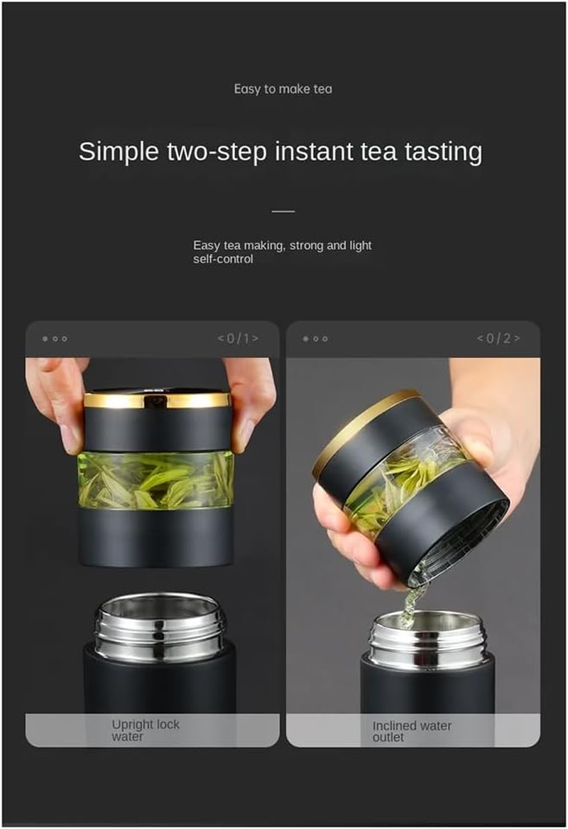 Tea Infuser Vacuum Flask Temperature LED Display 450Ml Insulated Cup Stainless Steel Bottle Travel Coffee Mug Easy Install image number 2