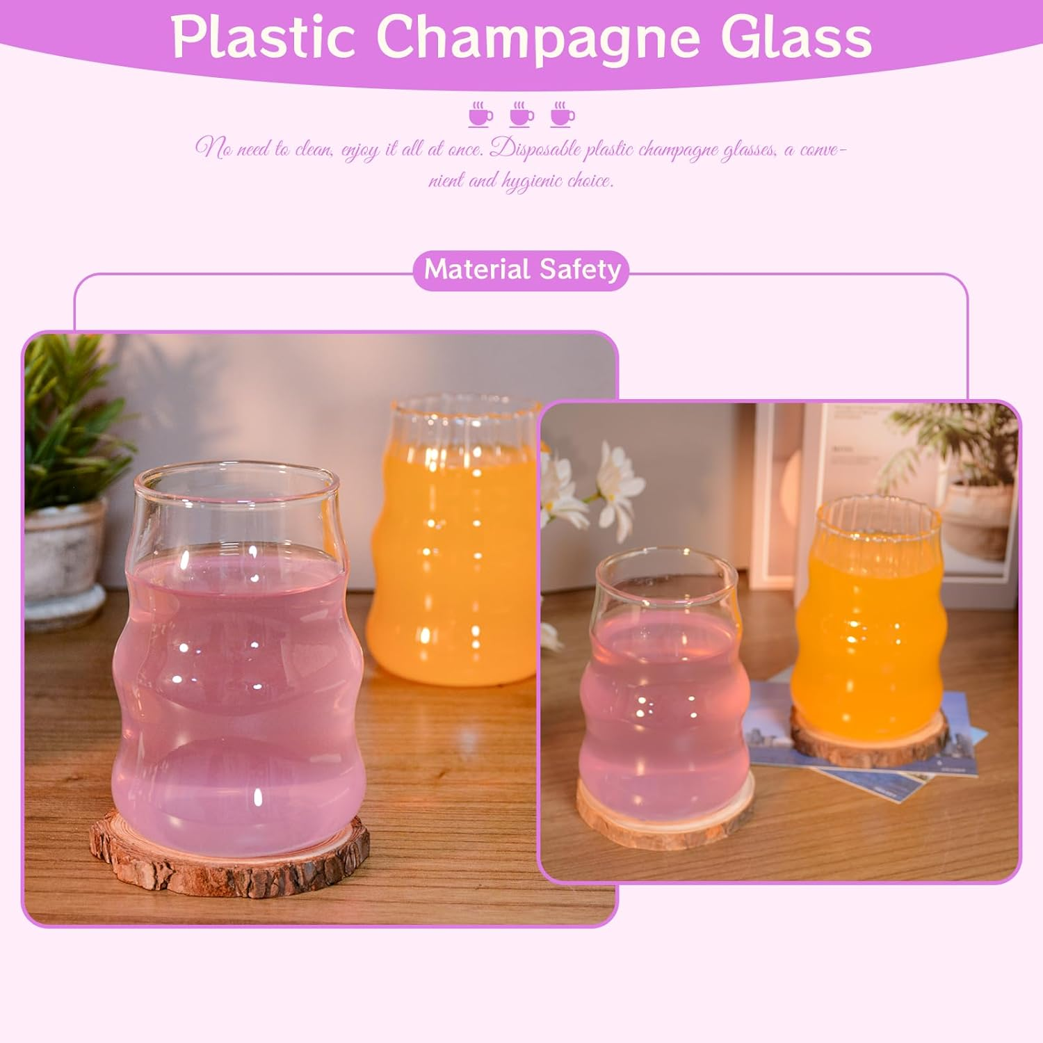 2 Pcs Ribbed Glass Cups 18 Oz Vintage Drinking Glassware Premium Iced Coffee Glasses for Iced Coffee Juice Milk and Beverage Cocktails image number 3