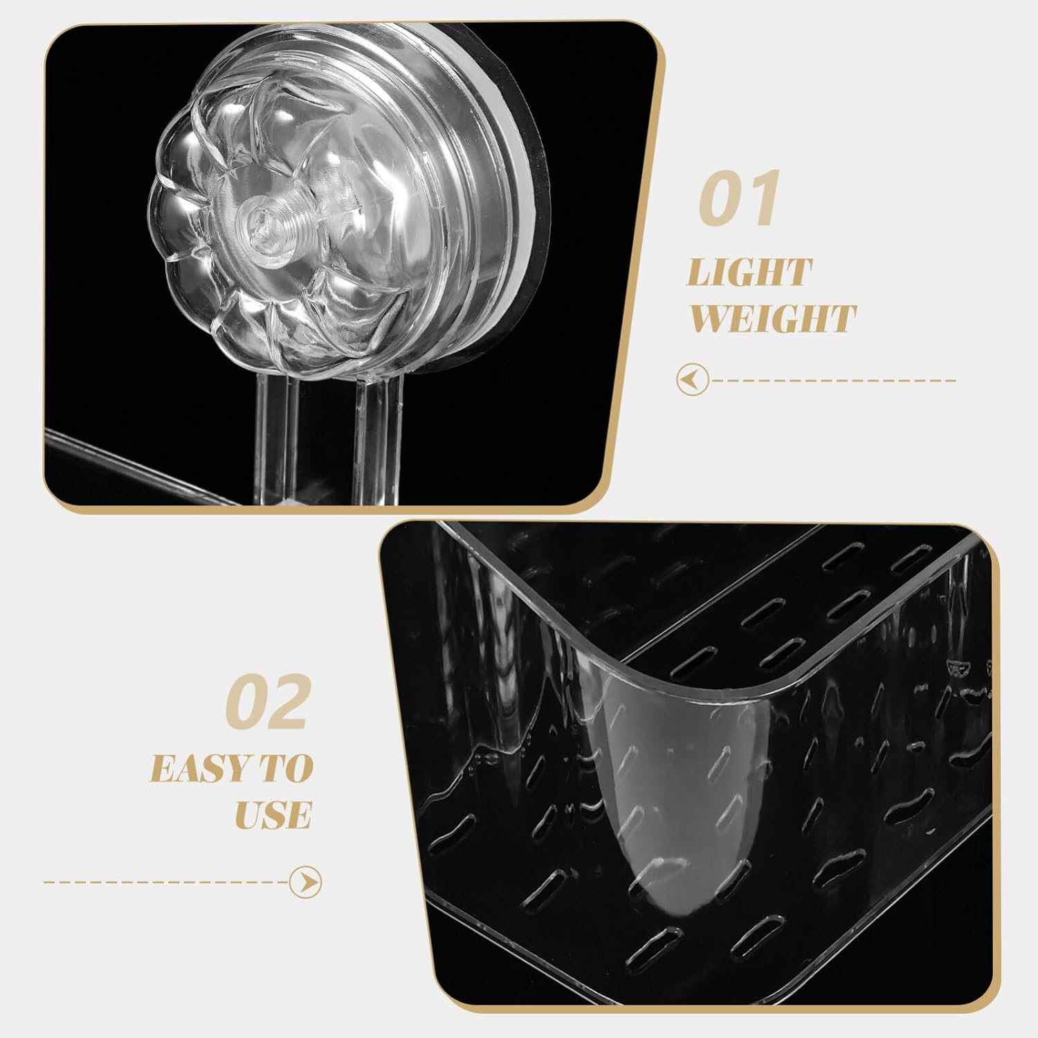 Alipis Bathroom Storage Organizer Suction Cup Hanging Shelf Wall-Mounted Soap Holder