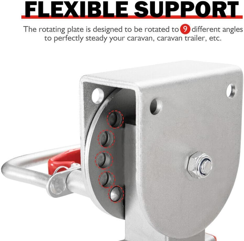 PORIYA 2PCS 400MM Caravan Corner Leg Drop down Stabilizers,1200Lbs Caravan Camper Trailer Steel Legs,Steady Camper Parts (SILVER) - Silver image number 5