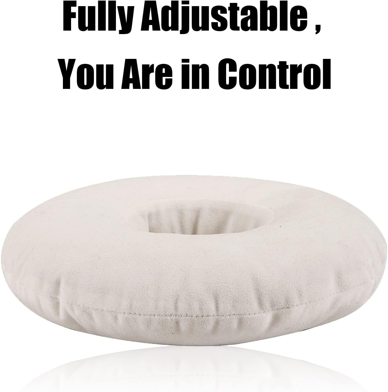9 Inch Piercing Pillow,O-Shaped Pillow with Ear Holes,Doughnut Pillow for Side Sleepers,Relieves Ear Pain & Inflammation, Post-Piercing Recovery Pillows for Cartilage/Helix (White) image number 2