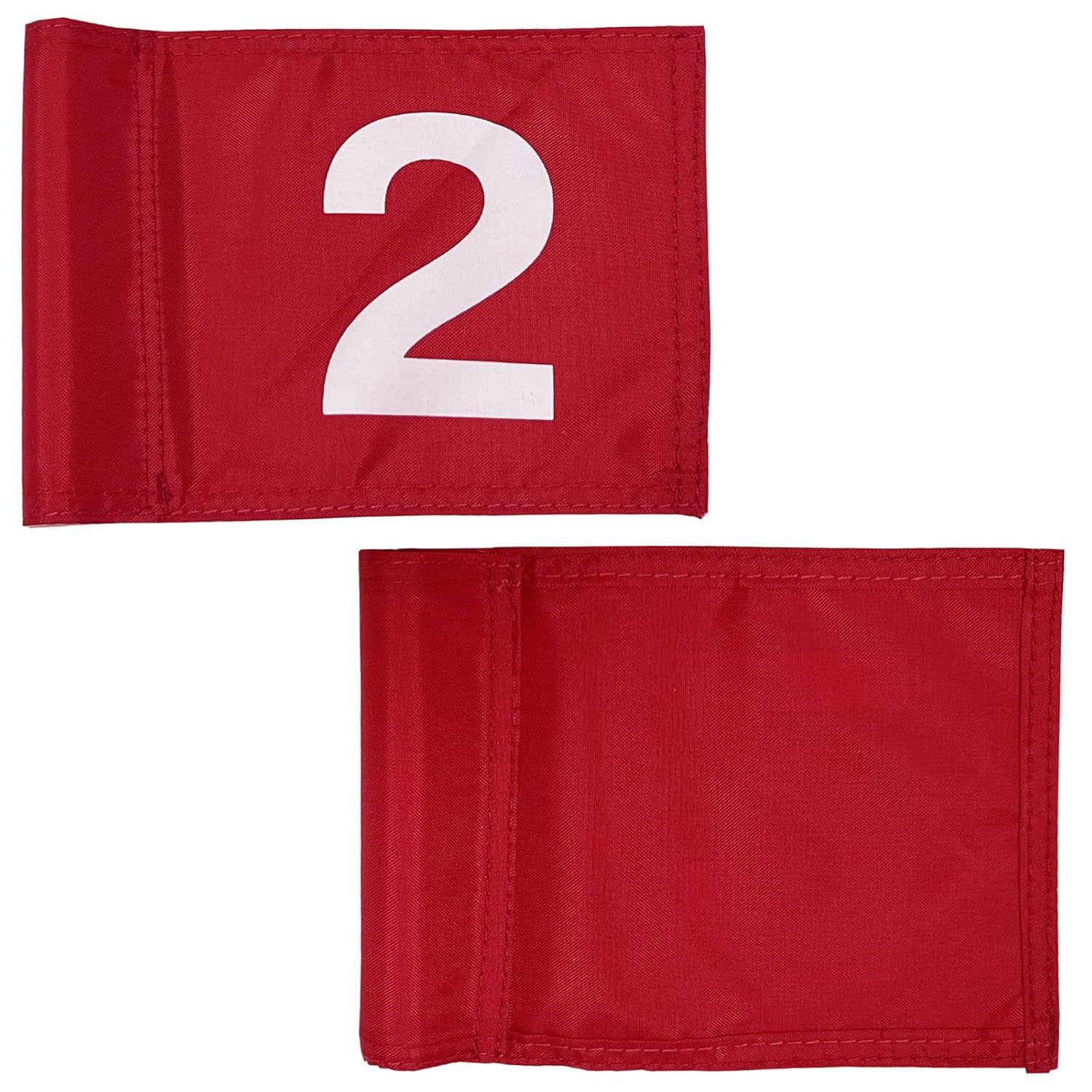 BTREEFLO 3PCS Numbered Golf Flag 8X6 Inch Upgraded Dual-Layer 420D Nylon Putting Green Golf Flags with Tube Inserted, Mini Practice Golf Target Flag for Yard Backyard Garden Outdoor Indoor image number 5