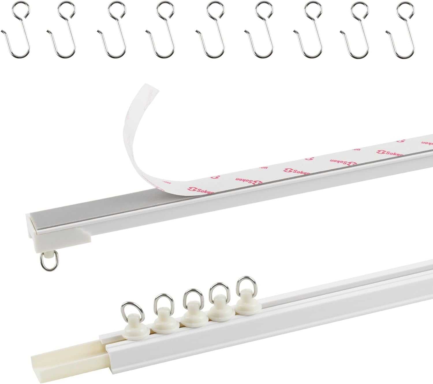 TYRON 90 Degree Ceiling Corner Bends Track for Adhesive Curtain Track(2 PCS), White image number 5