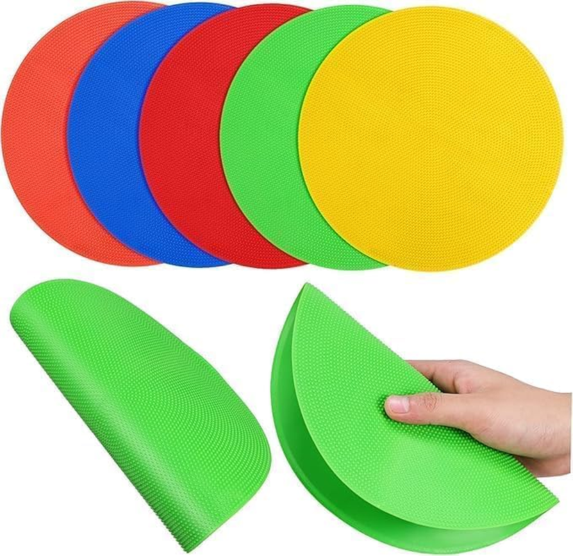 Beiqilian 5Pcs Football Logo Discs - Rubber Training Circles for Football, Baseball, Softball & Gym Exercises - Flat Markers for Sports Drills, Agility Training, and Classroom Use image number 1