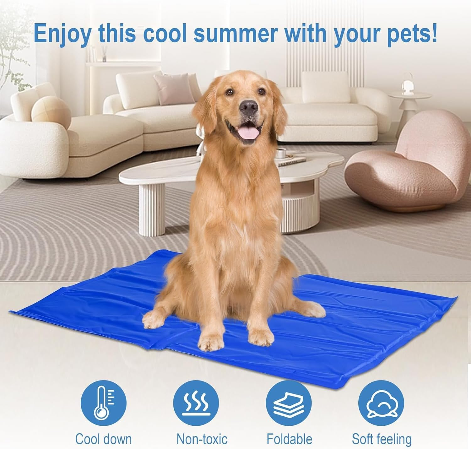 Pet Cooling Mat Gel Mats Bed Cool Pad Scratch Resistant, Nontoxic, and Safe for Summer Heat Relief, Keep Your Pup Cool and Easy to Transport XXL(60 X 100 Cm) image number 4