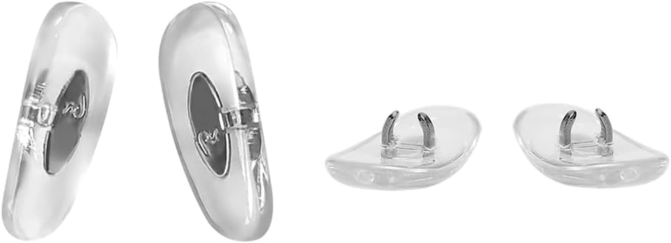 HEYDEFOAU 16Mm Clip-On Replacement Nose Pads for Ray-Ban Aviator RB3025 3026 Sunglasses Repair Kits Clear,Bonus Sunglasses Bag (Clear) - Nude image number 2