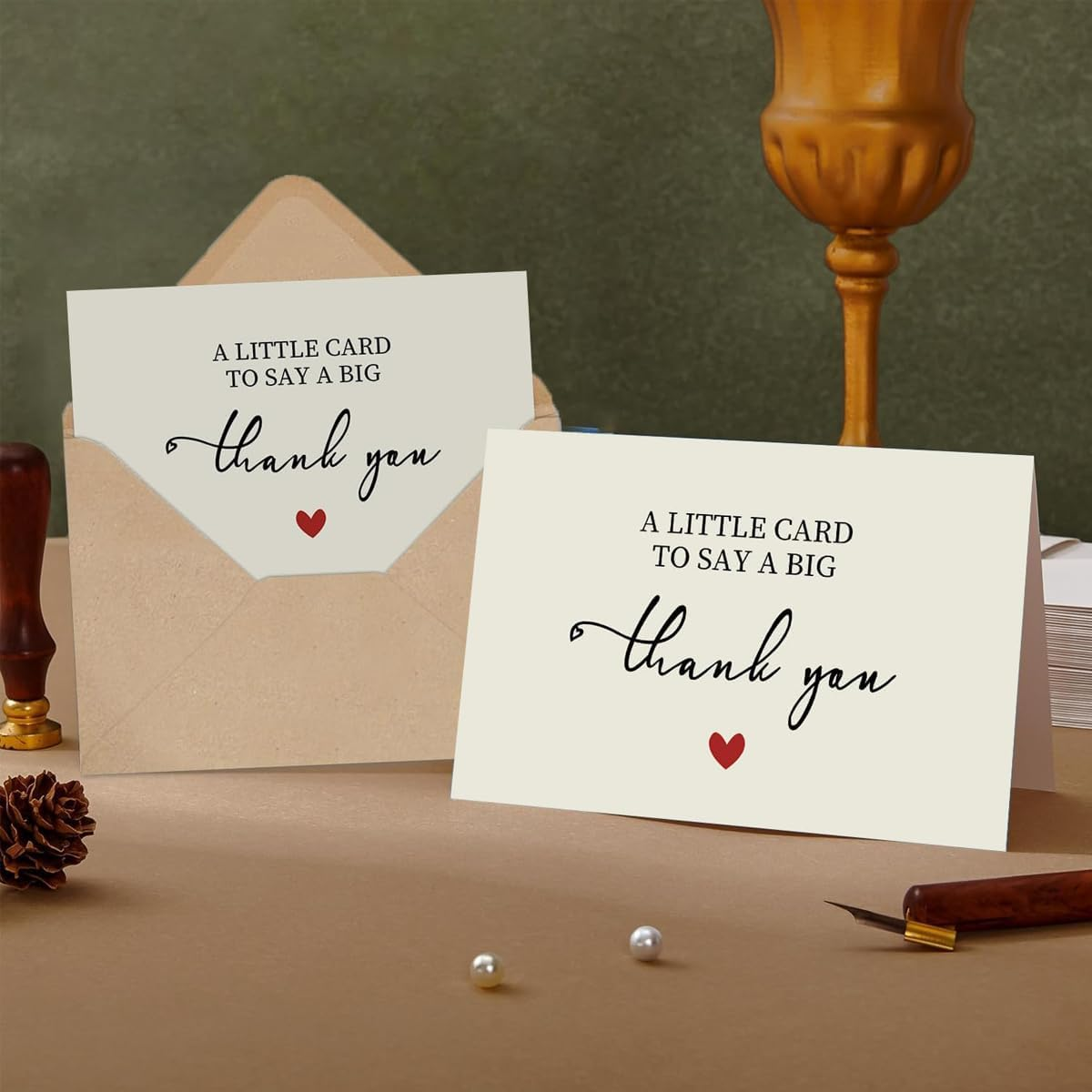 Thank You Cards with Envelopes,Haakhui 12 Packs a Little Card to Say a Big Thank You,Ideal for Wedding Birthday Party Baby & Bridal Showers Graduations Funerals image number 4