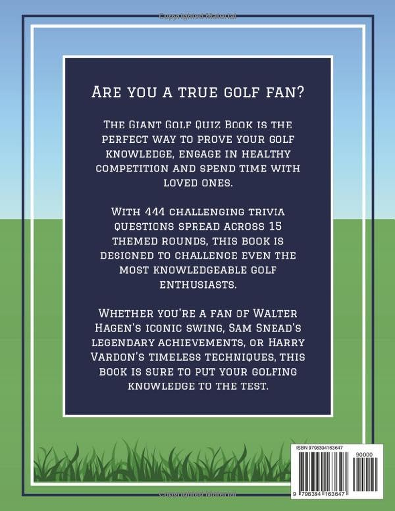 The Giant Golf Quiz Book: 444 Challenging Trivia Questions to Prove You'Re the Biggest Golf Fan image number 1