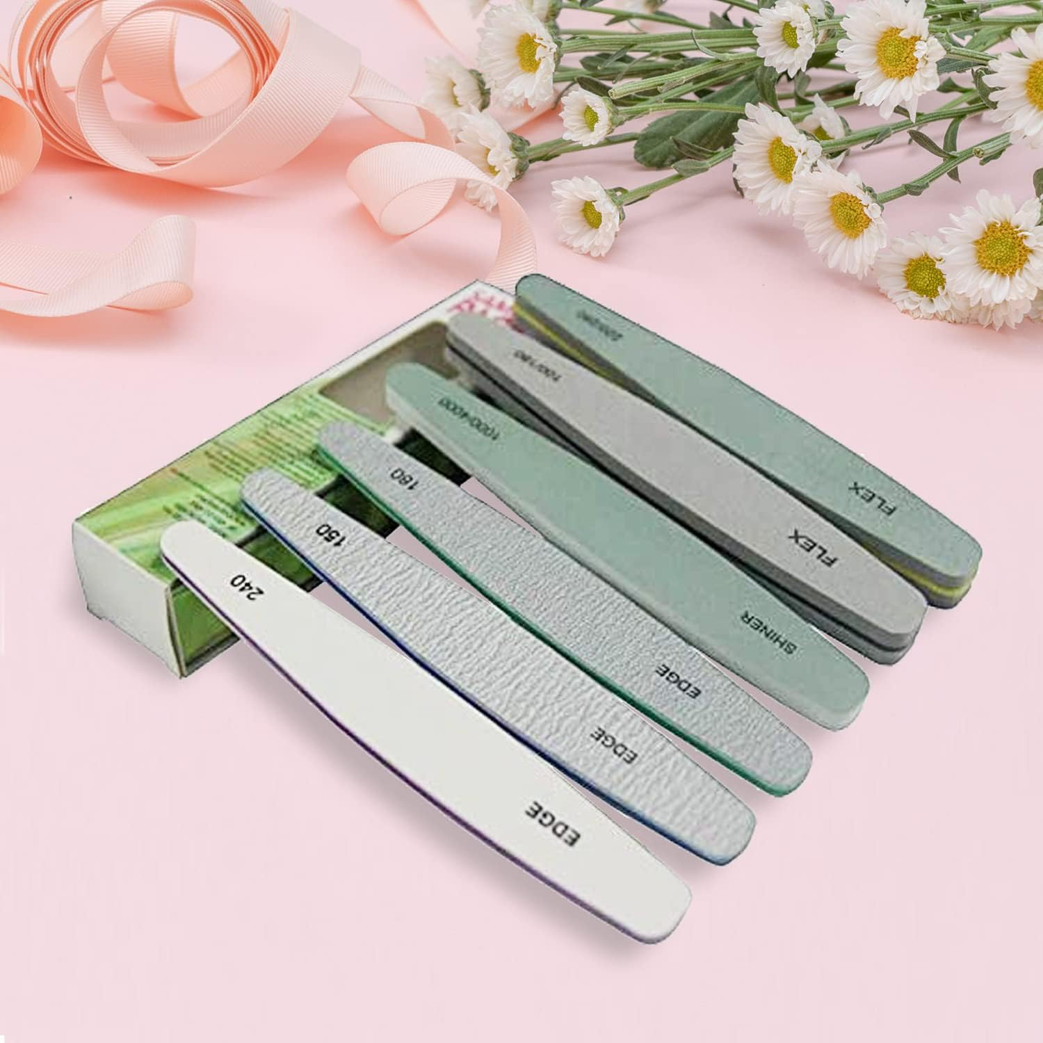 Nail File 6 Pcs Professional Double Sided Grit Nail Files Emery Board for Nature Acrylic Nails, Manicure Pedicure Tool and Nail Buffering Files image number 3