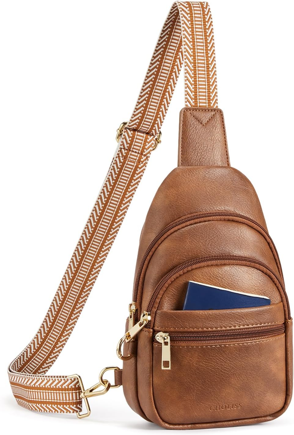 CHOLISS anti Theft Small Sling Bag for Women and Men RFID Leather Crossbody Bags Fanny Pack Chest Bag Travel Purse Daypacks