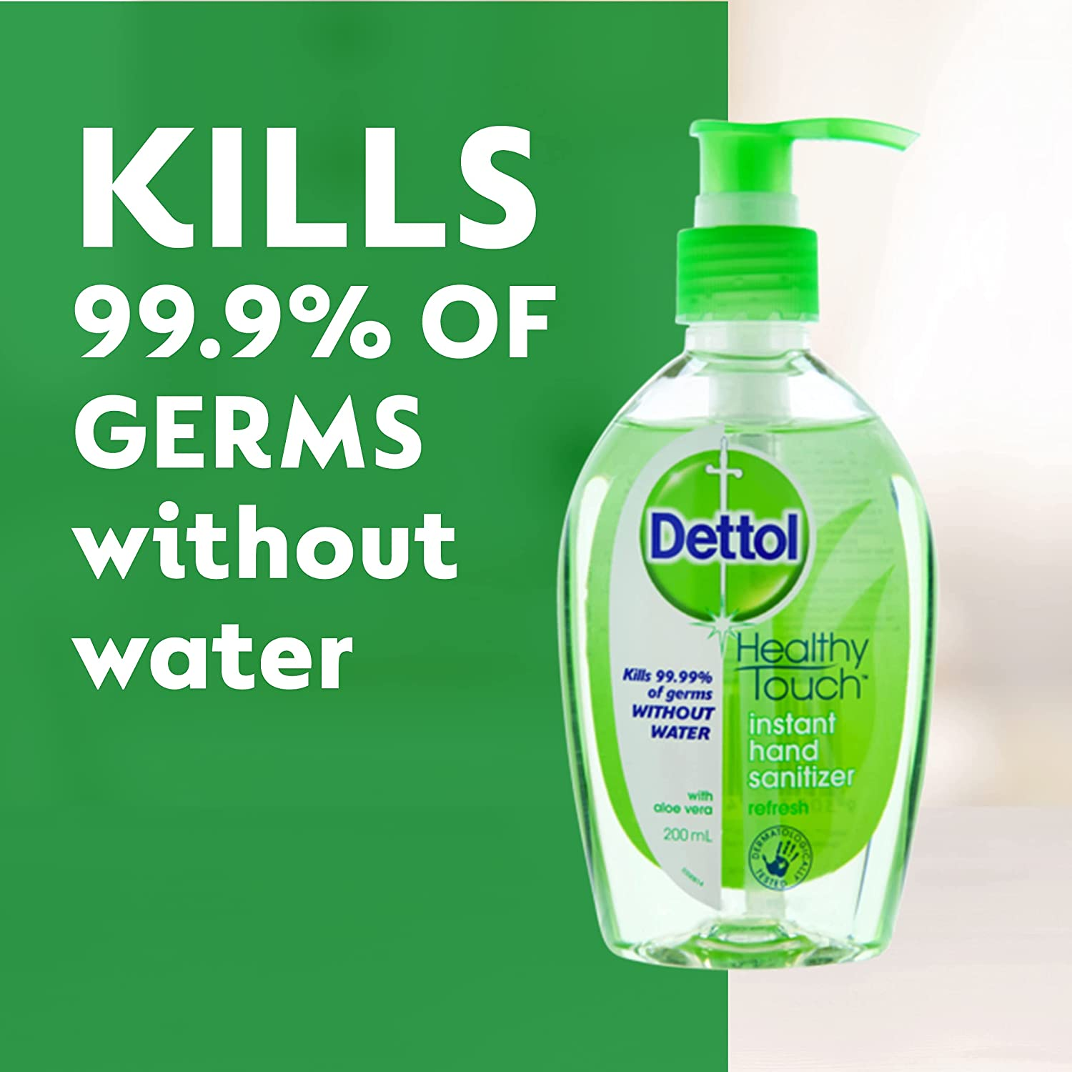 Dettol Healthy Touch Instant Liquid Hand Sanitiser Refresh, 200Ml image number 1