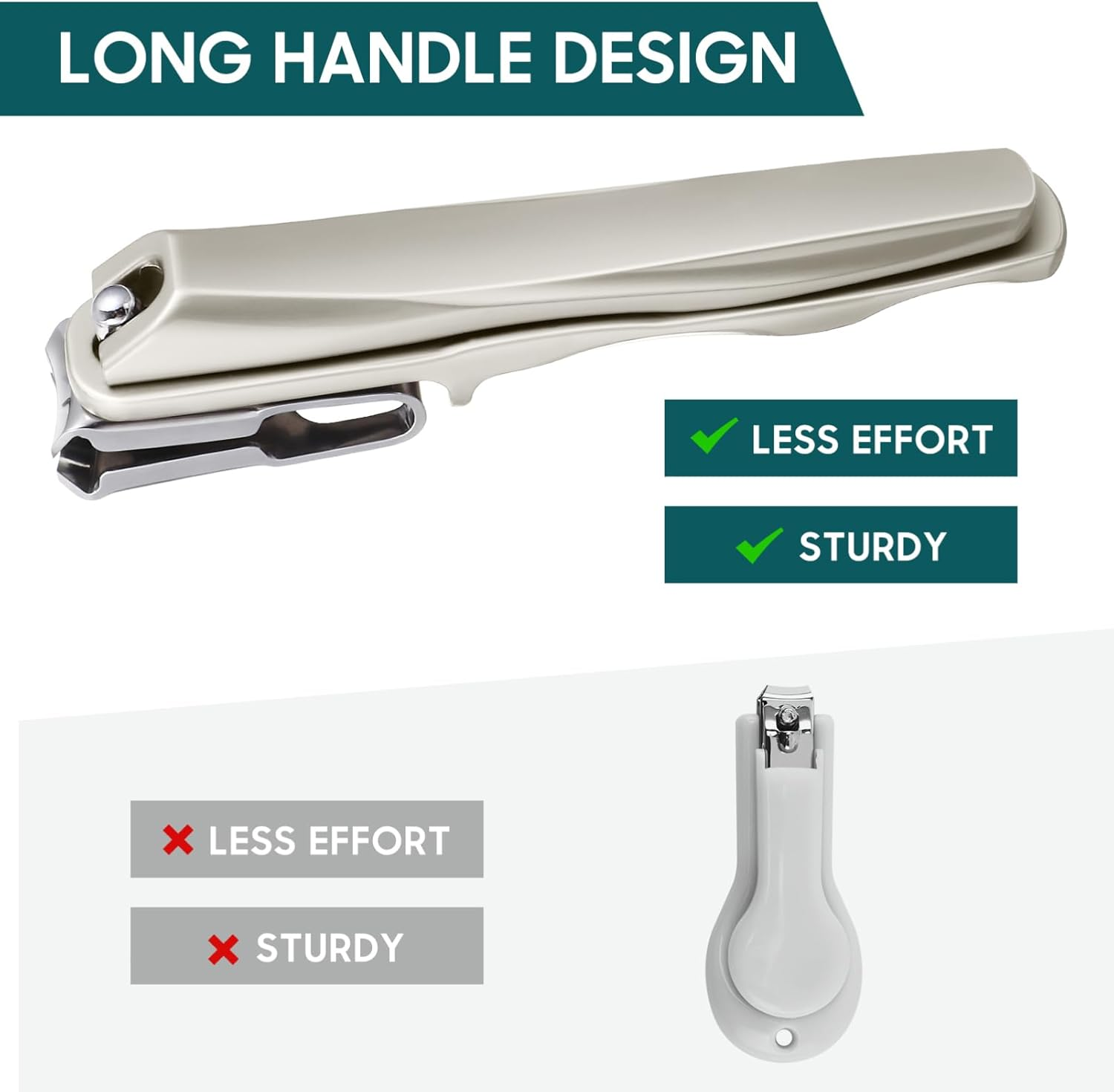 BESPORTBLE Rotatable Nail Clipper, 360-Degree Swivel Nail Trimmer with Leather Case for Men and Women, Silver, 3.74 Inch image number 4