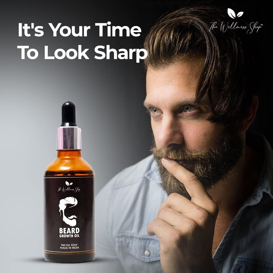 Green Velly the Wellness Shop - Beard & Hair Growth Oil - for Patchy, Uneven Beard - Beard Oil for Fast Beard Growth, for Men (50Gm)