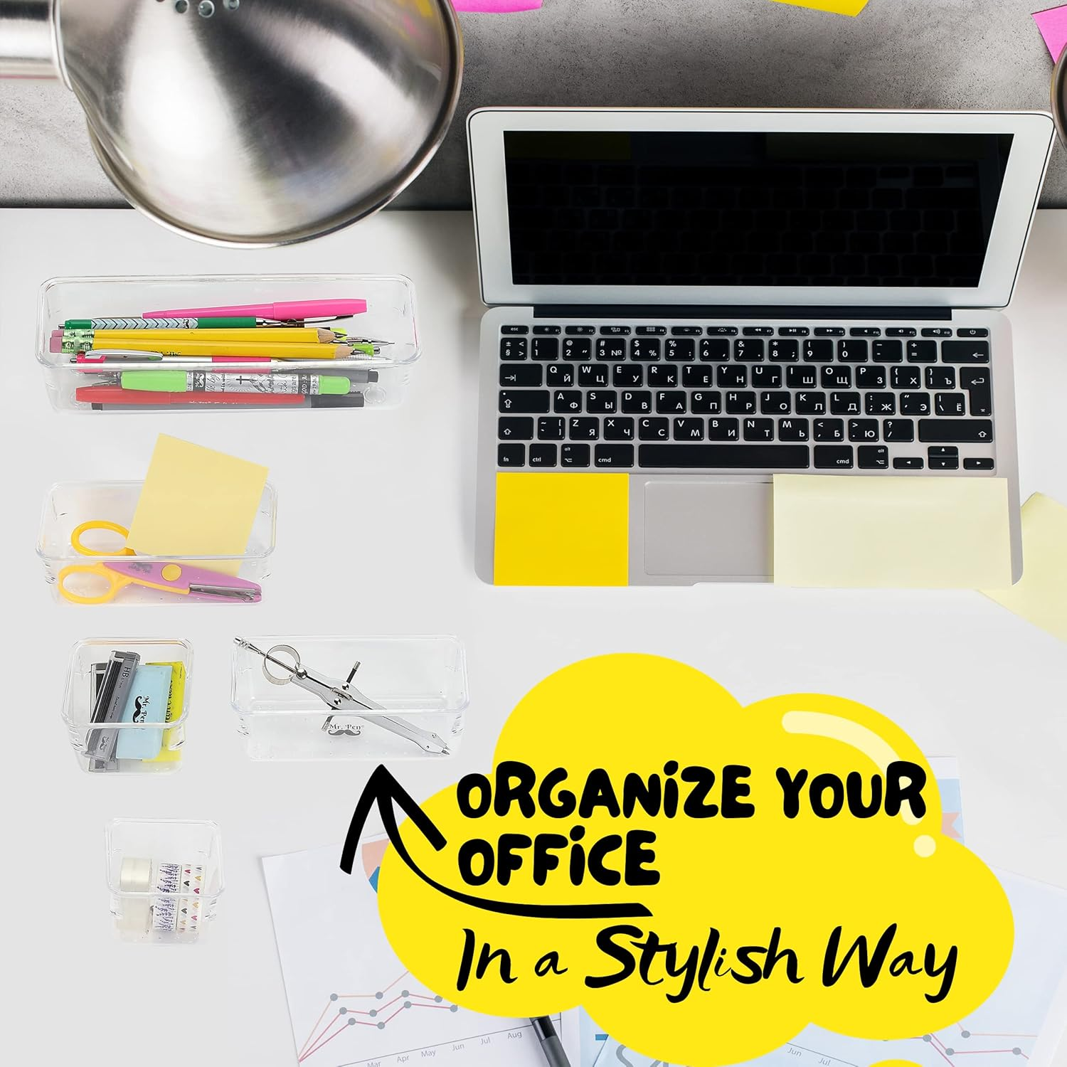 Mr. Pen - 5PC Desk Organizer (Clear) image number 1