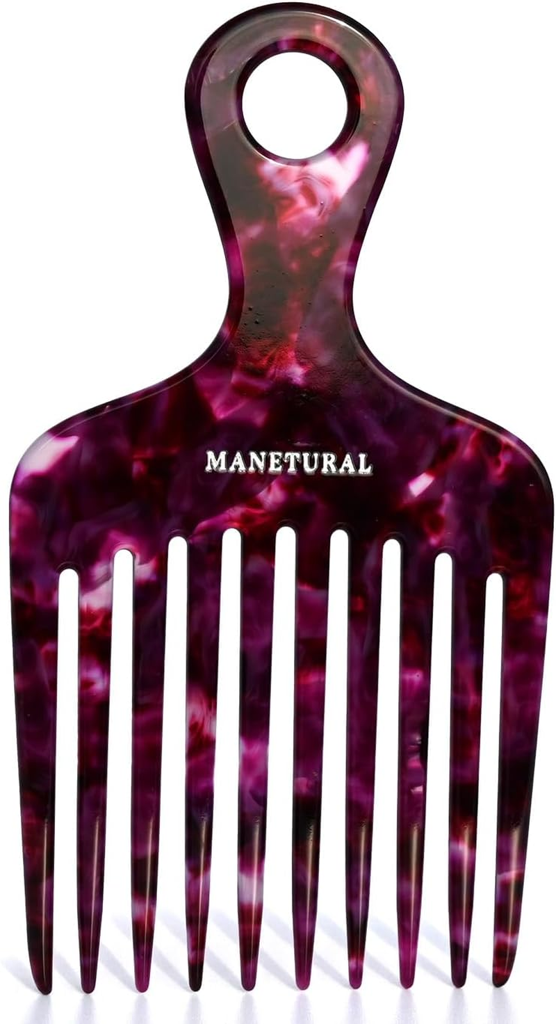 14MX Hair Comb for Women, Curly Hair Picks, Wide Tooth Comb for Curls, Afro Pick, 5.5 Inches(14 Cm), Purple, 1 PACK image number 7