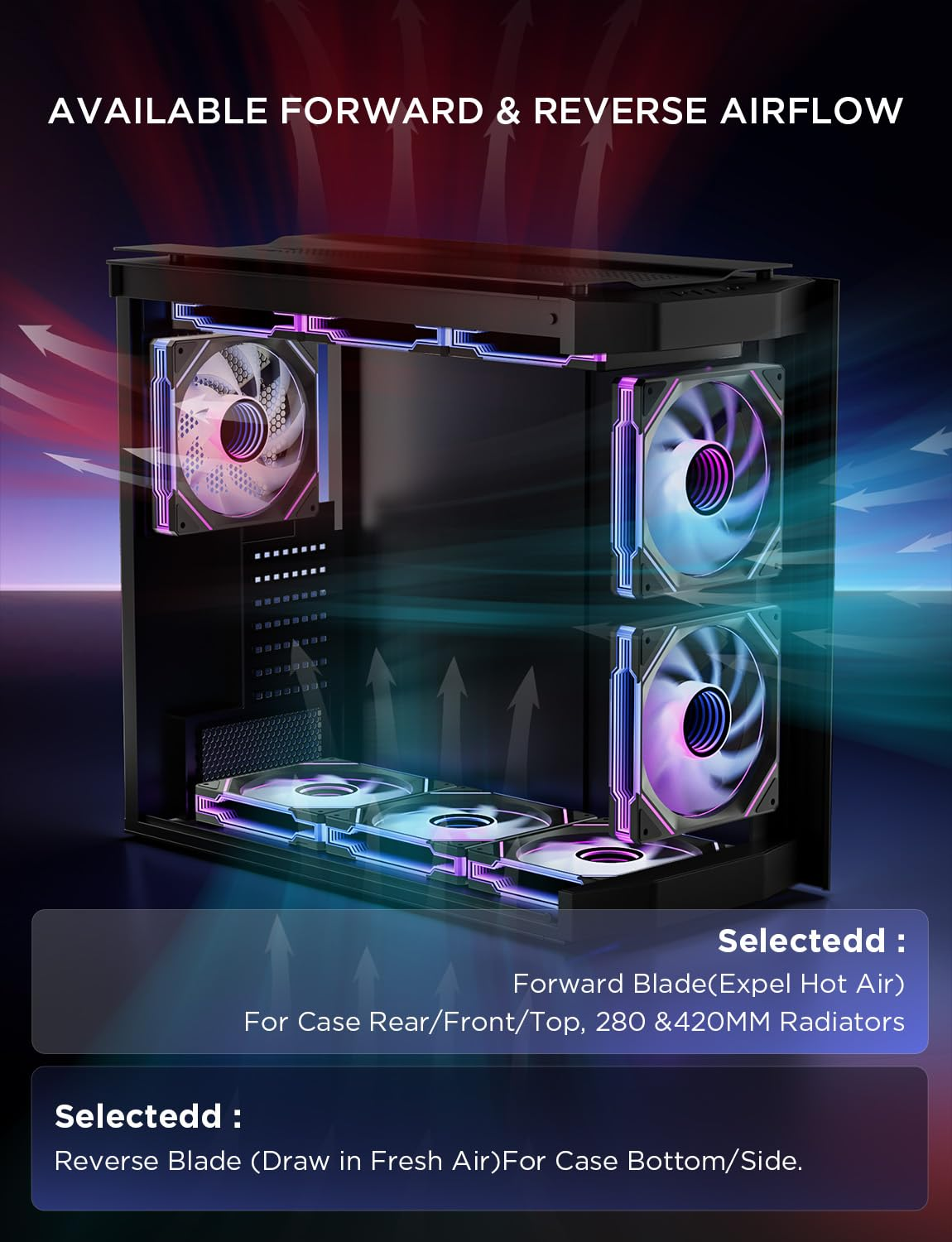 Asiahorse Amici 140MM ARGB PC Case Fan, HDB Bearing Fan with ARGB Lighting, Fan Speeds up to 2000 RPM, Compatible with Motherboard Aura SYNC (Enhances PC Case Aesthetics) image number 6