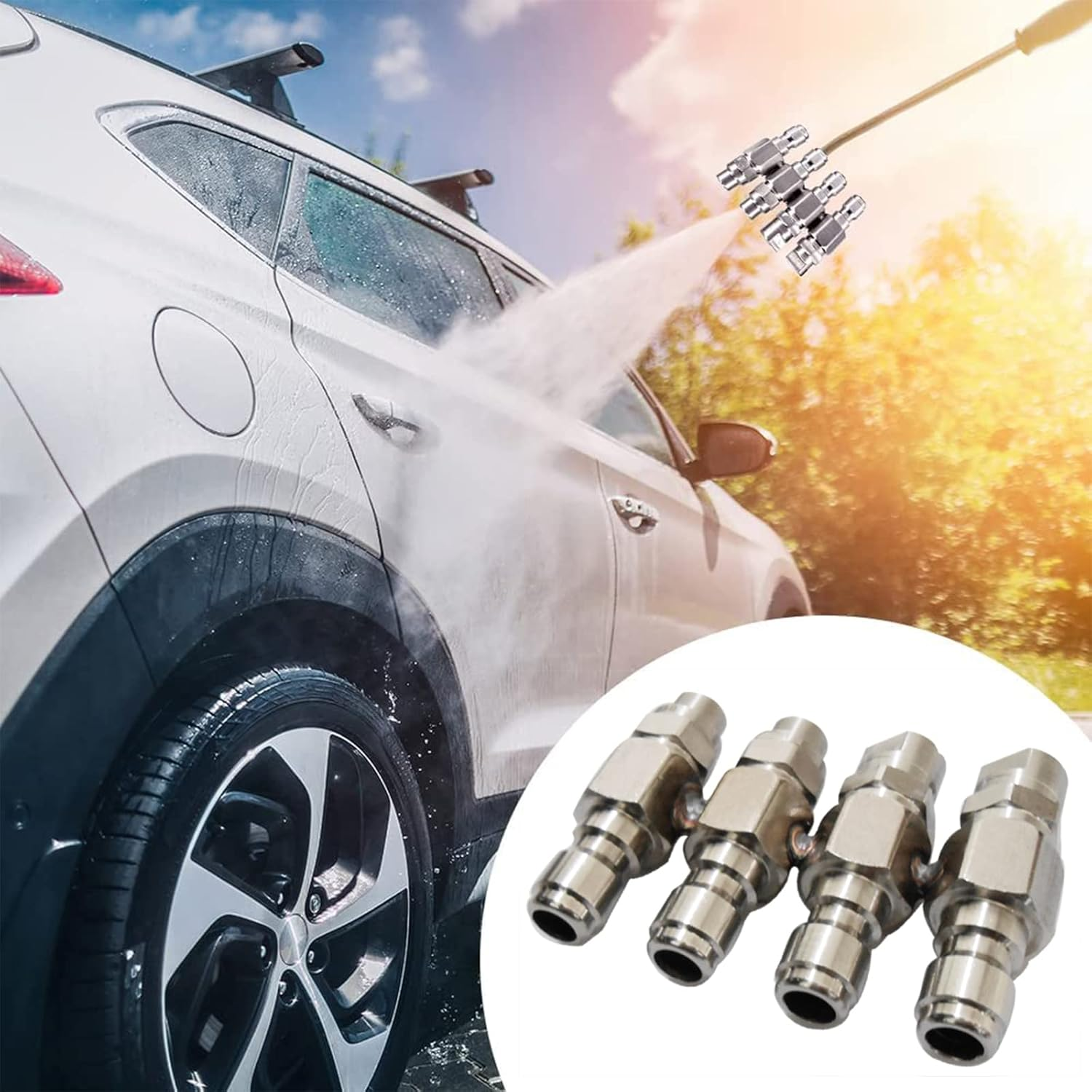 Pressure Washer Nozzle,J Rod 4 Way Washing Tip Holder for 4 GPM Pressure Washer,Jrod Soft Wash System Nozzle 1/4" Quick Connect 0&deg; 25&deg; image number 5