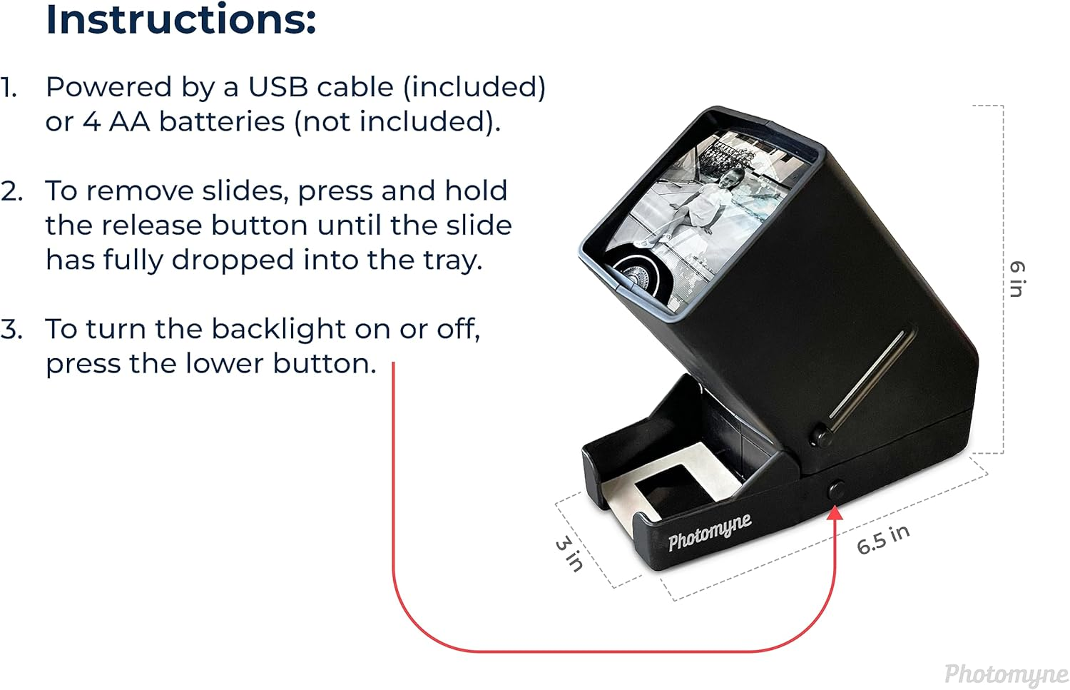 35Mm Slide Viewer, Film Negative Viewer with 3X Magnificationת LED Light Illuminated Viewing, USB or Battery Powered image number 1