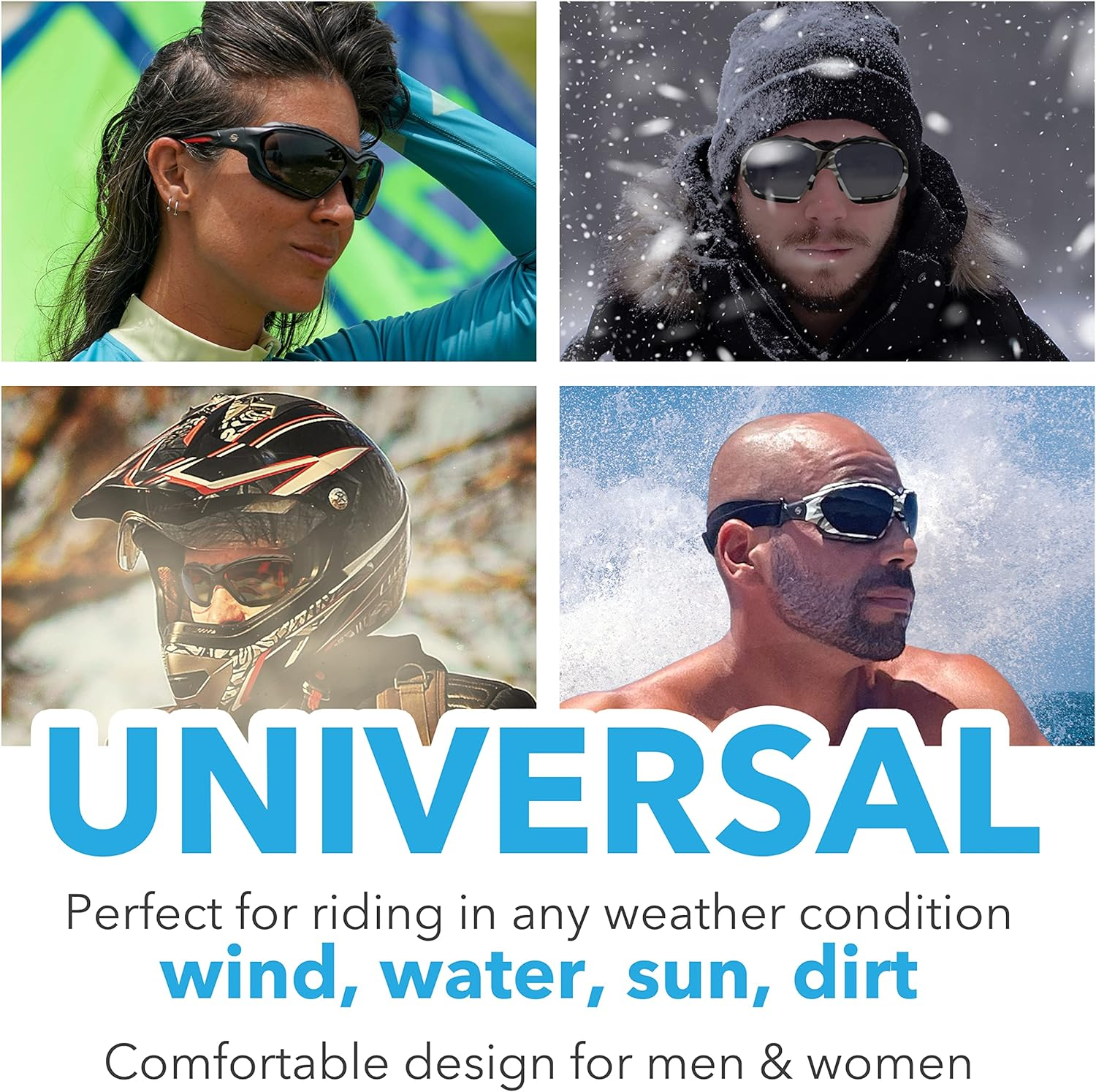 Platinum Sun Water Sport Sunglasses Floating Polarized Padded Convertible with Strap for Extreme Sports Jet Ski Goggles UV image number 3