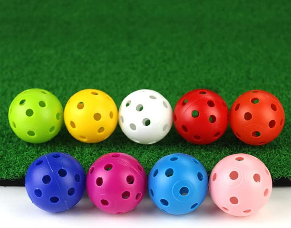 AIMALL 50PCS Plastic Airflow Perforated Golf Training Balls, Lightweight Hollow Design, Ideal for Indoor & Outdoor Practice, 41Mm Diameter image number 5
